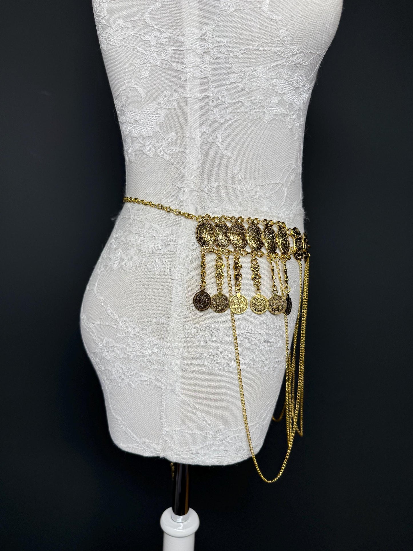 Handmade Gold Coin Belly Chain Belt - Festival Costume Accessory 18-40inch