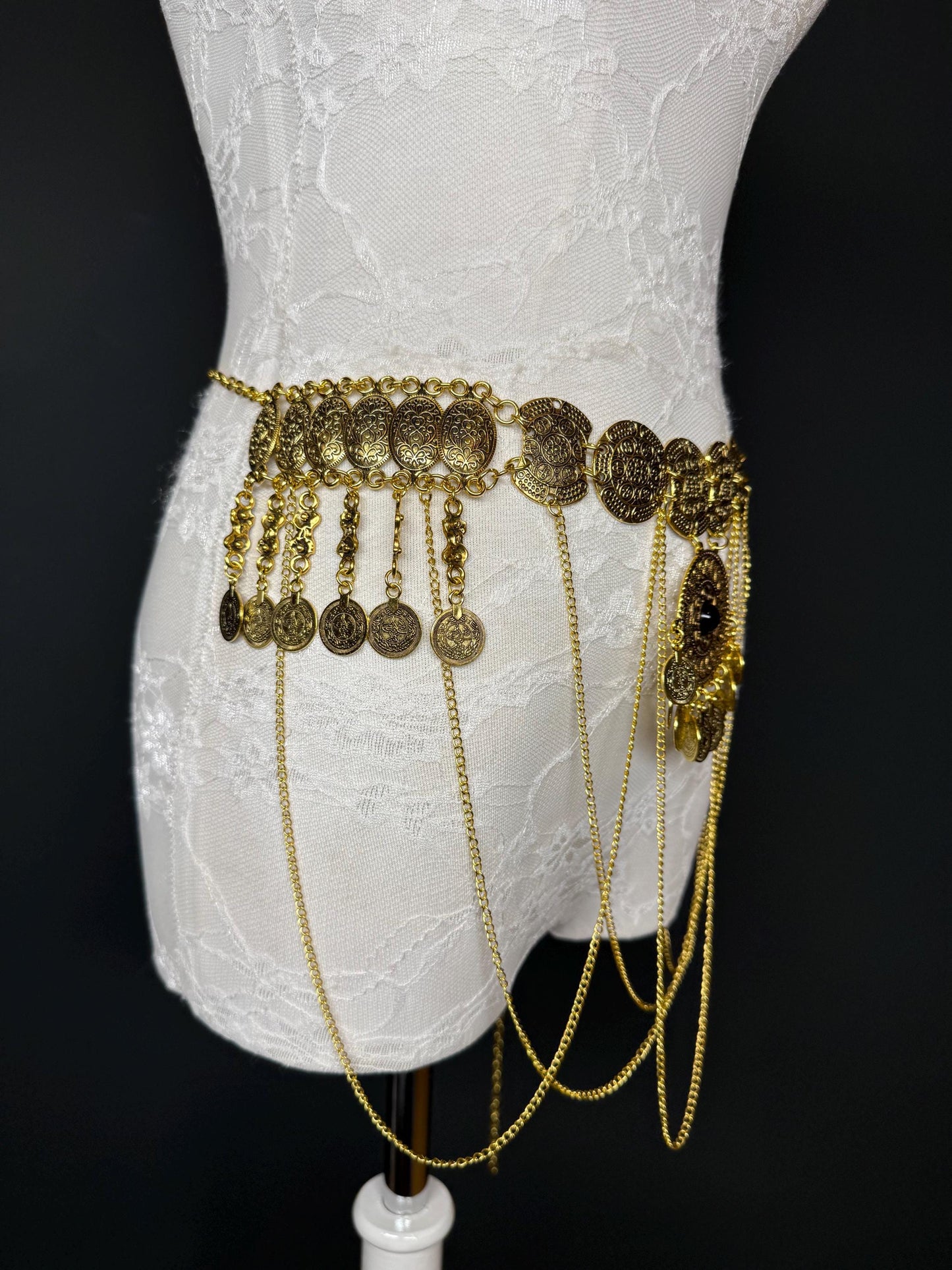 Handmade Gold Coin Belly Chain Belt: Festival Costume Jewelry 18-40inch