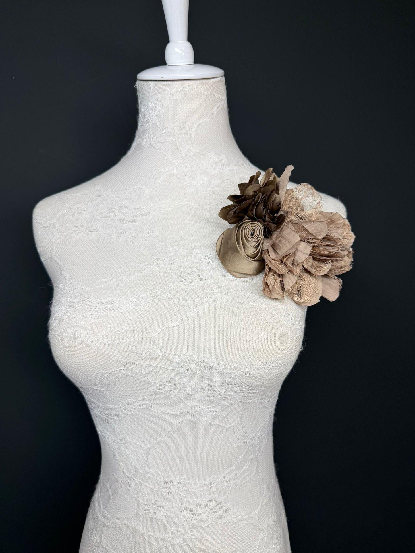 Large Corsage Flower, Warm Taupe, 9 colours, 5.5” 14cm Wide