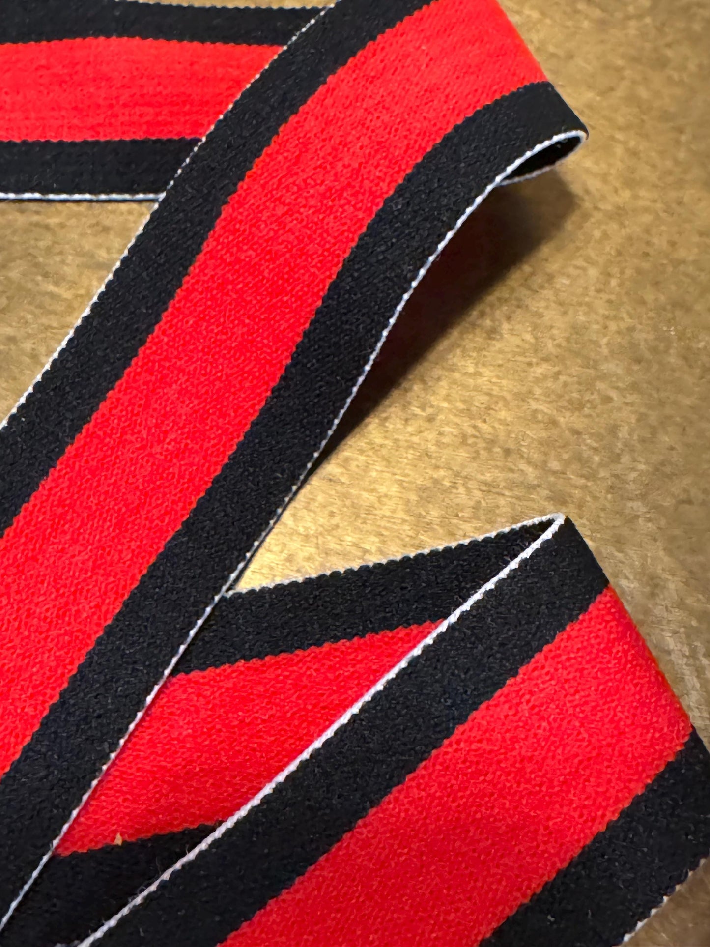 3cm Wide Elasticated Stripe, Black Red Black Elastic Band, Stripe Elastics, Belts, Bands, Waistband, Crafts, Woven, High Quality
