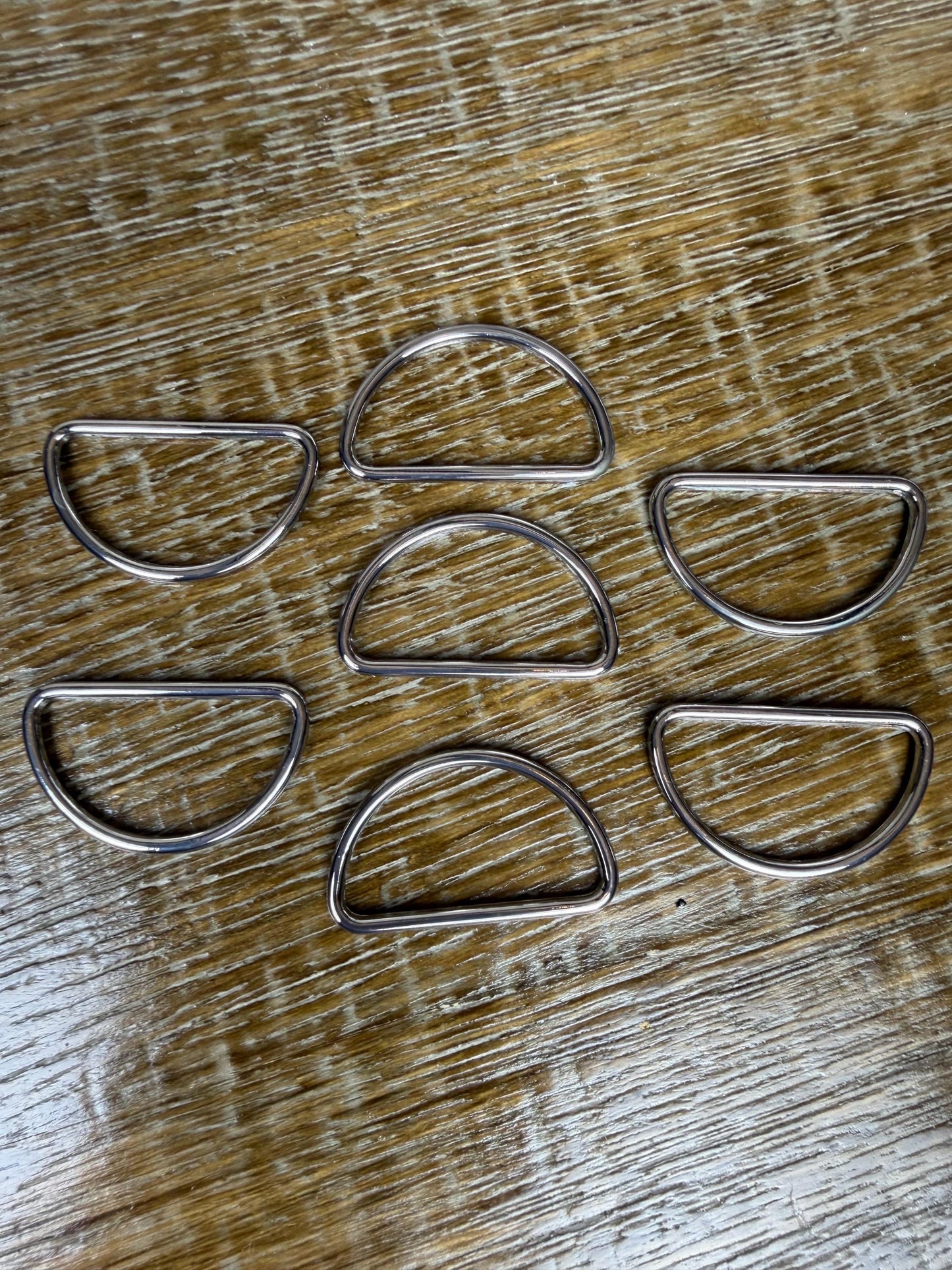 Large Metal Welded D Rings, Shiny Silver, Alloy, 4.3cm (1.7”)