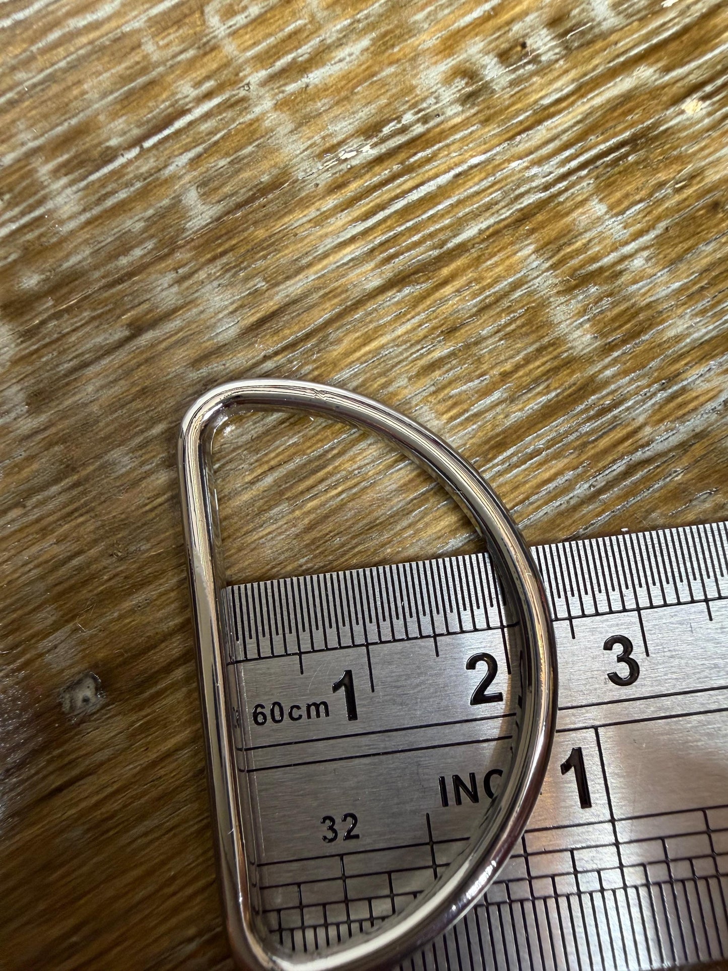 Large Metal Welded D Rings, Shiny Silver, Alloy, 4.3cm (1.7”)