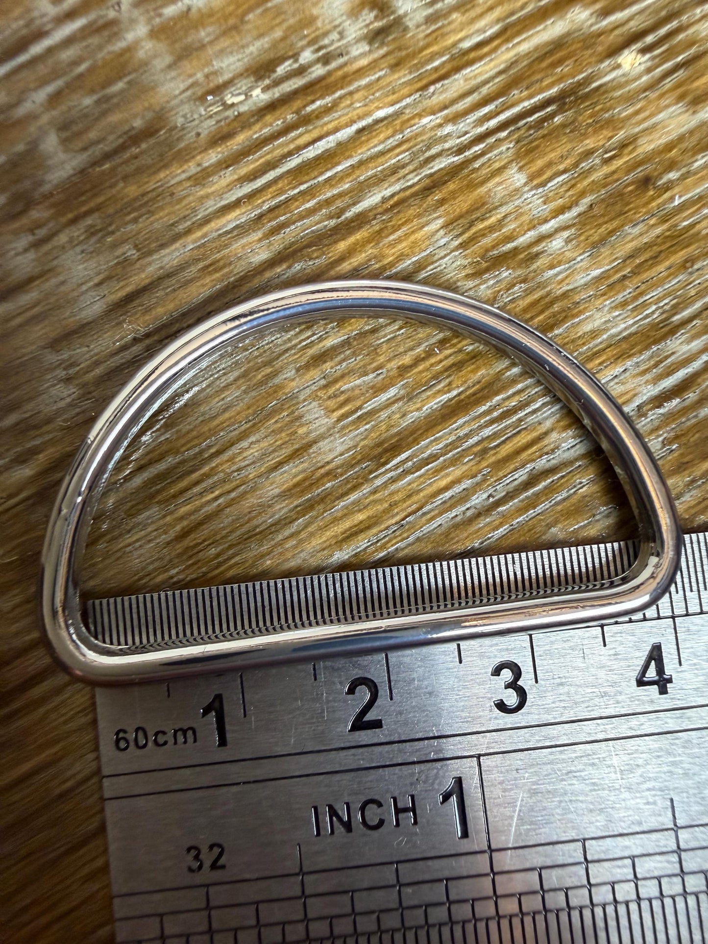 Large Metal Welded D Rings, Shiny Silver, Alloy, 4.3cm (1.7”)