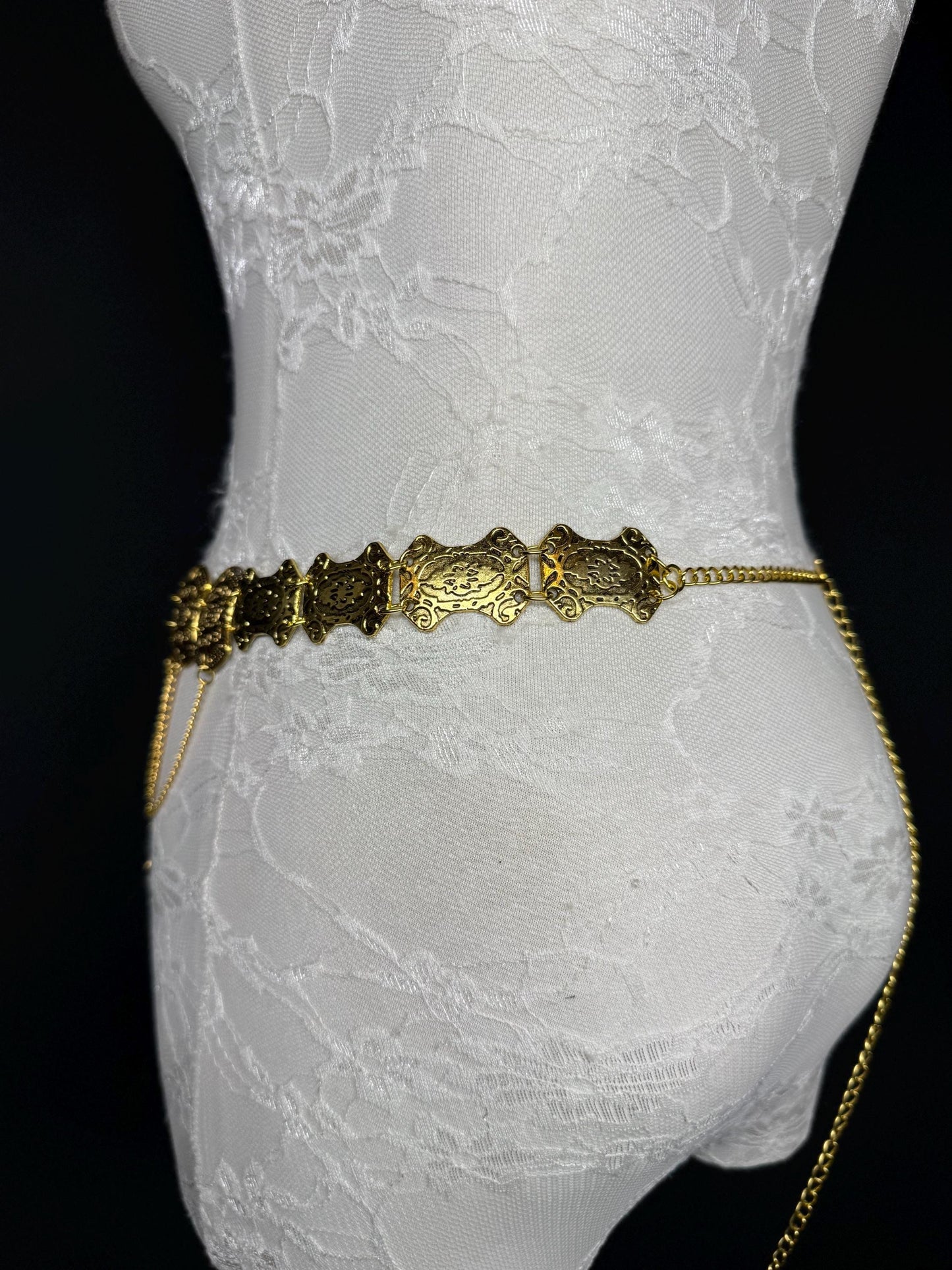 Handmade Antique Gold Disc Belly Chain: Festival Costume Belt 18-40inch