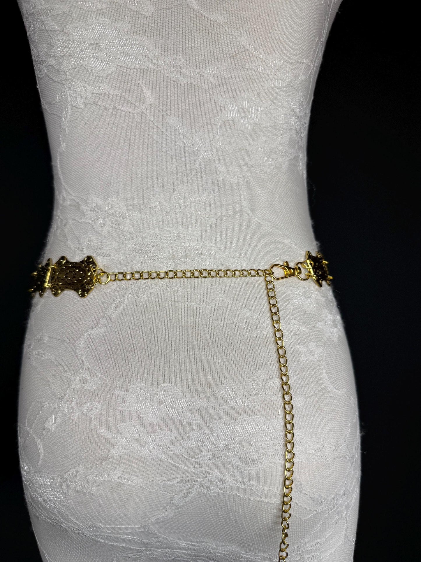 Handmade Antique Gold Disc Belly Chain: Festival Costume Belt 18-40inch