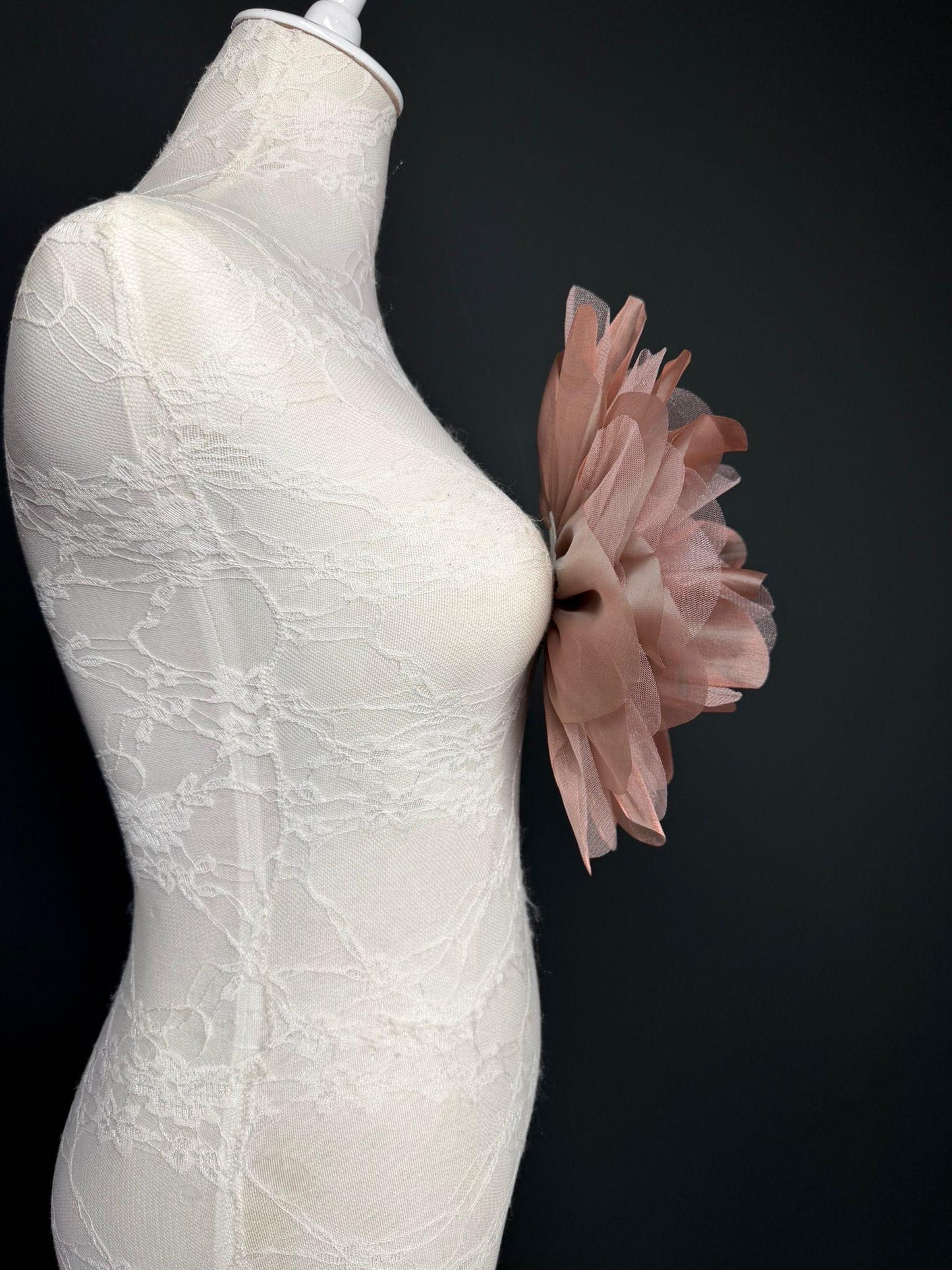 Oversized Large Organza Corsage Flower, Dusky Pink ,5 colours, 11”, 27cm
