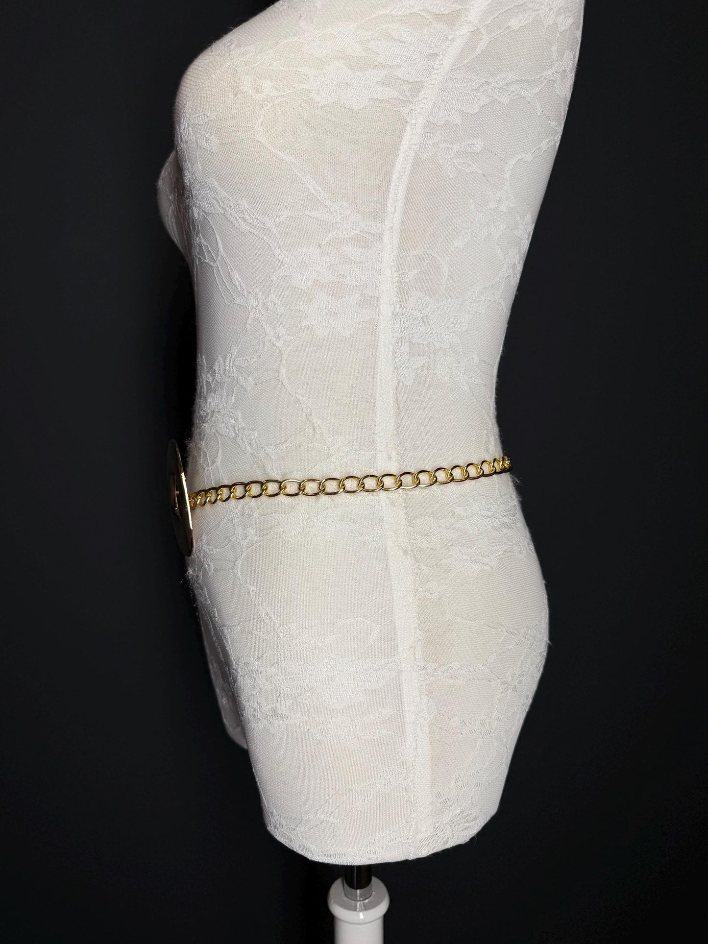 Gold Chain Belt with Statement Buckle – Handmade to Measure 18–60 Inch Waist