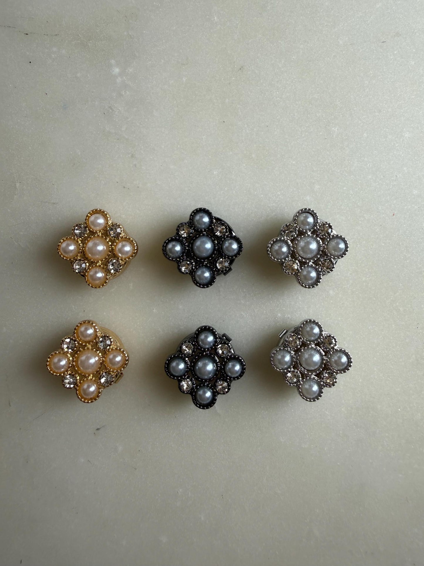 Pearl and Jewel Button Covers for Shirts (Fits up to 18L), Bridal & Wedding Shirt Accessories