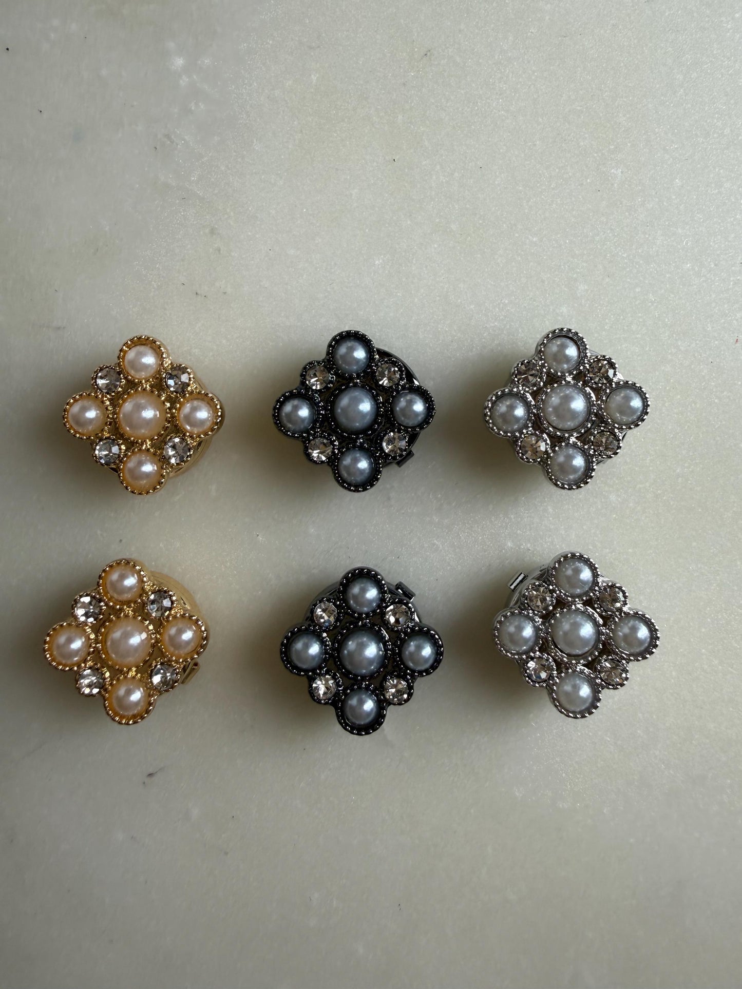 Pearl and Jewel Button Covers for Shirts (Fits up to 18L), Bridal & Wedding Shirt Accessories