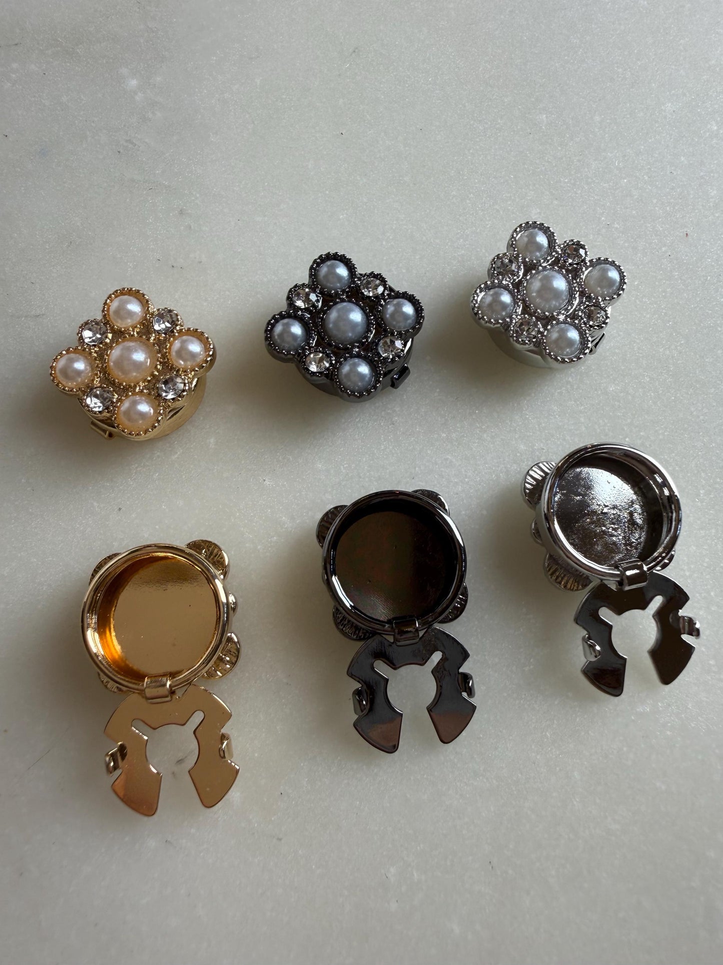 Pearl and Jewel Button Covers for Shirts (Fits up to 18L), Bridal & Wedding Shirt Accessories