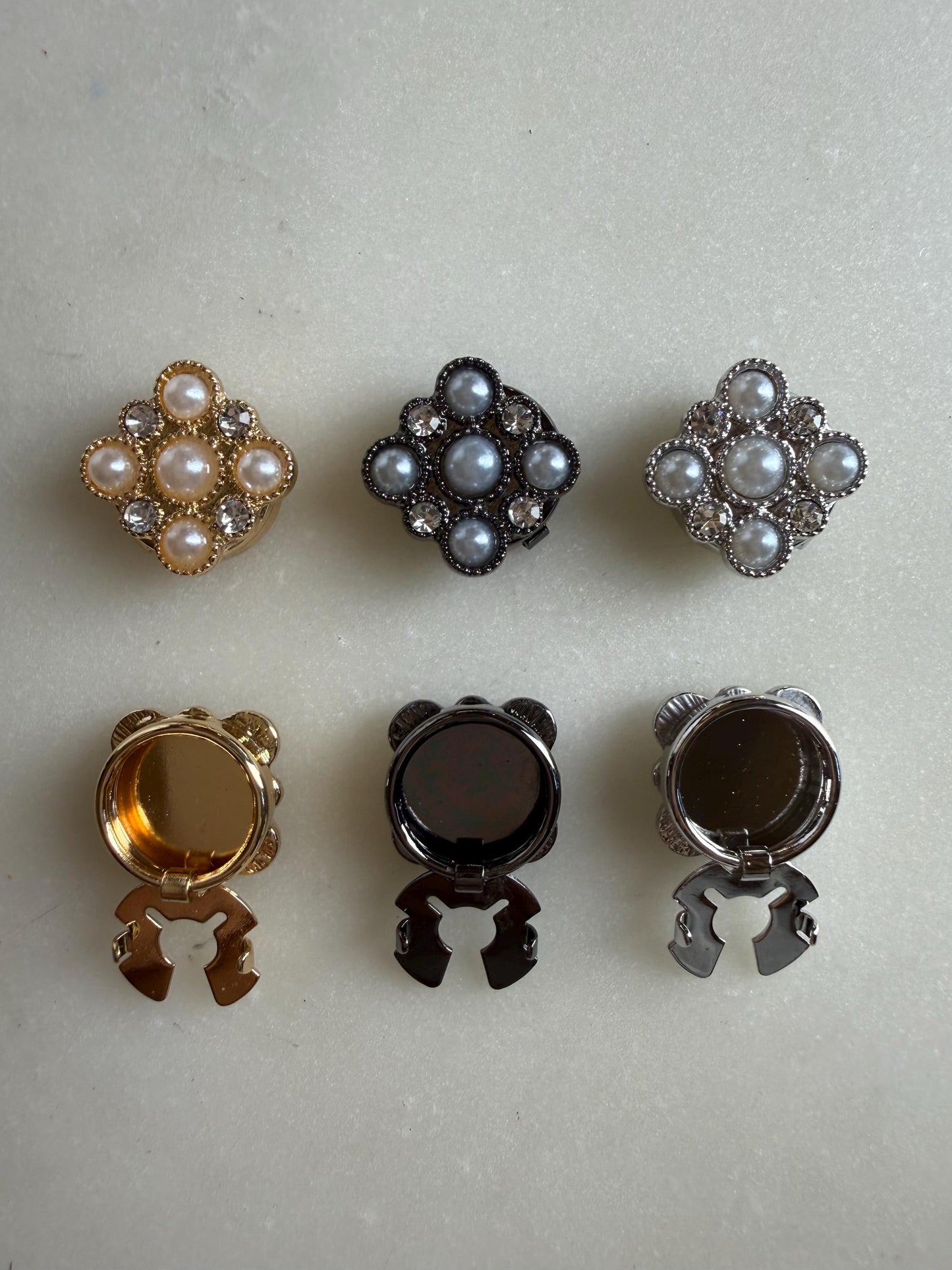Pearl and Jewel Button Covers for Shirts (Fits up to 18L), Bridal & Wedding Shirt Accessories