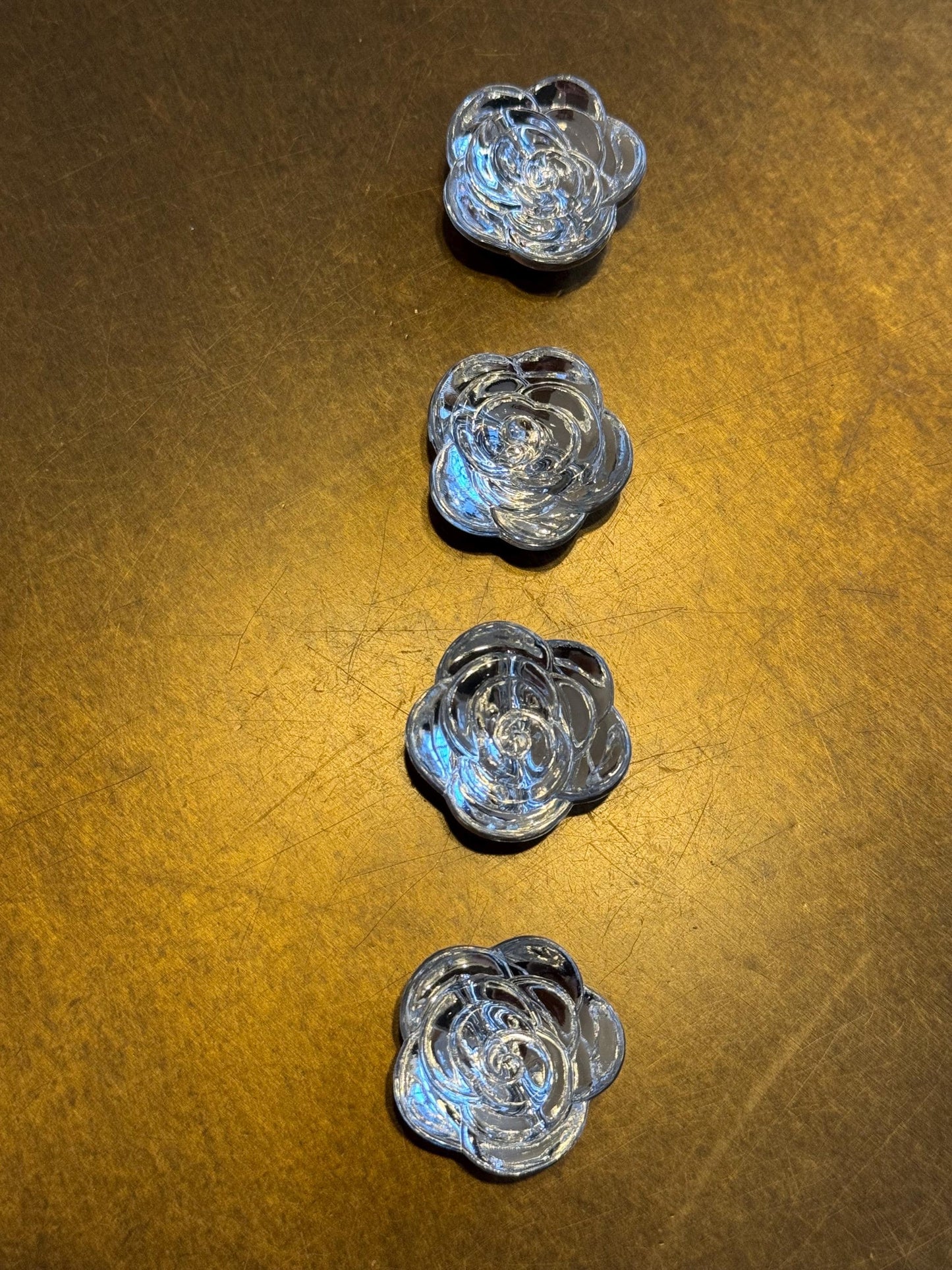 Jewel Buttons, Shiny Silver Buttons, Bags, Clothing, Crafts, Rose Buttons, Floral Buttons, Silver Buttons
