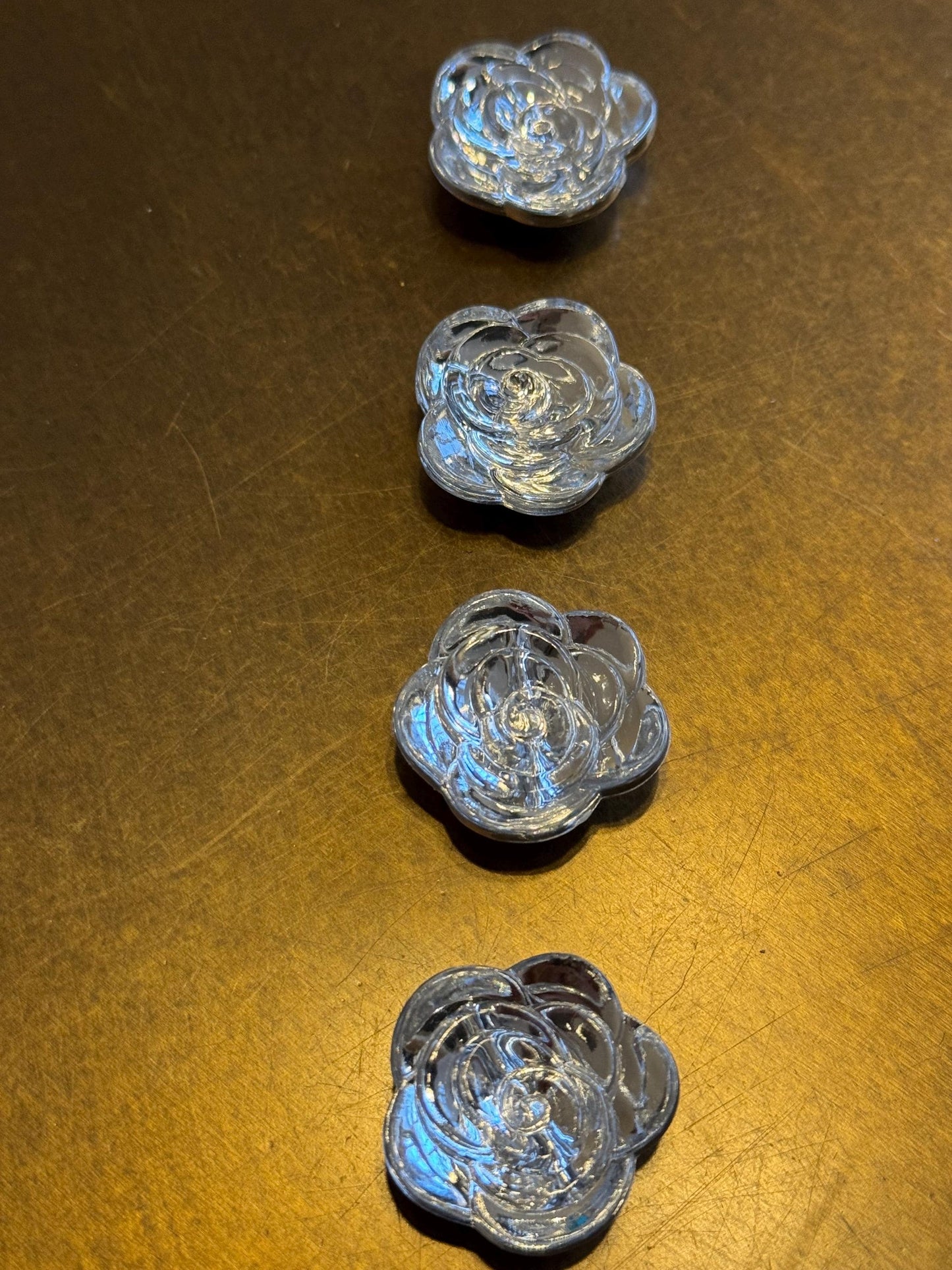 Jewel Buttons, Shiny Silver Buttons, Bags, Clothing, Crafts, Rose Buttons, Floral Buttons, Silver Buttons