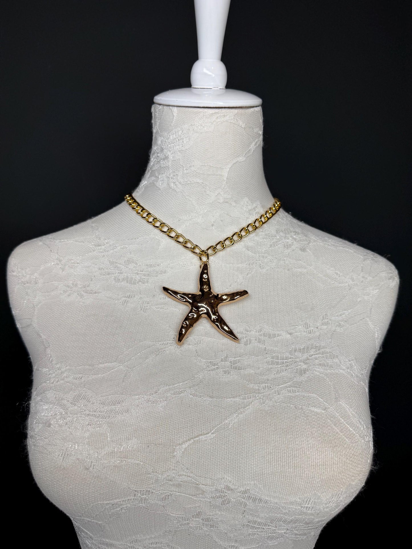 Handmade Starfish Gold Chain Necklace - UK Design