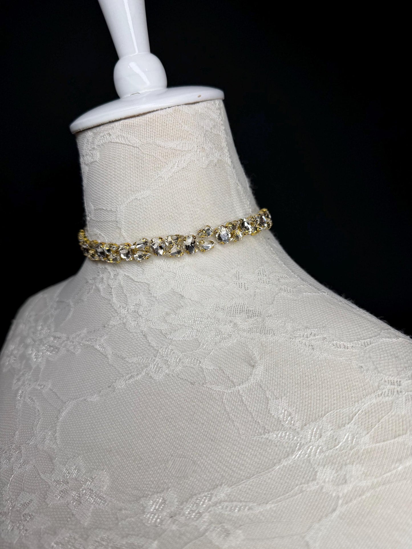 Jewel Choker: Handmade Elegant Bridal Necklace, Diamante, Jewels, Silver, Gold, Gift