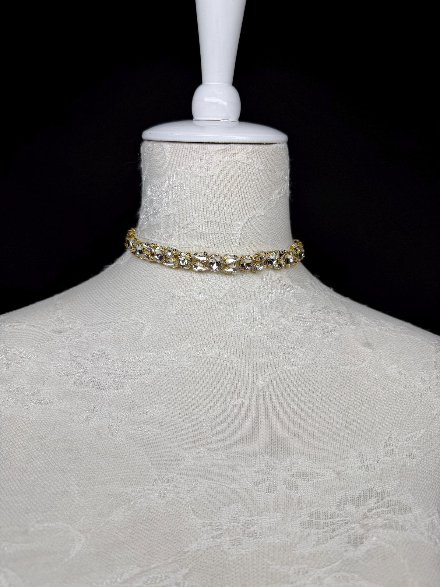 Jewel Choker: Handmade Elegant Bridal Necklace, Diamante, Jewels, Silver, Gold, Gift