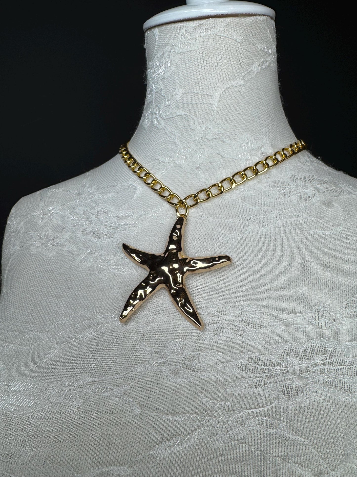 Handmade Starfish Gold Chain Necklace - UK Design