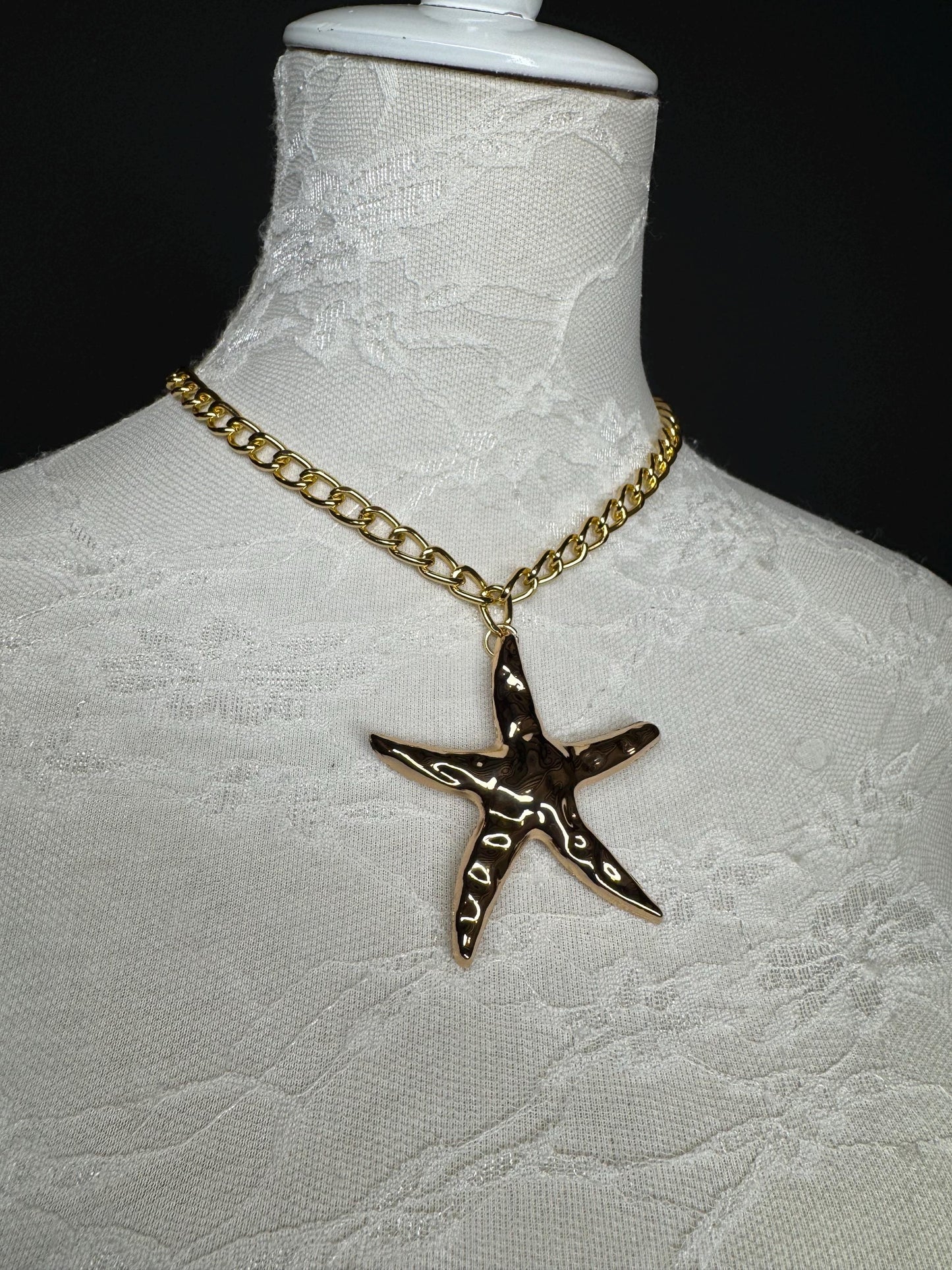 Handmade Starfish Gold Chain Necklace - UK Design