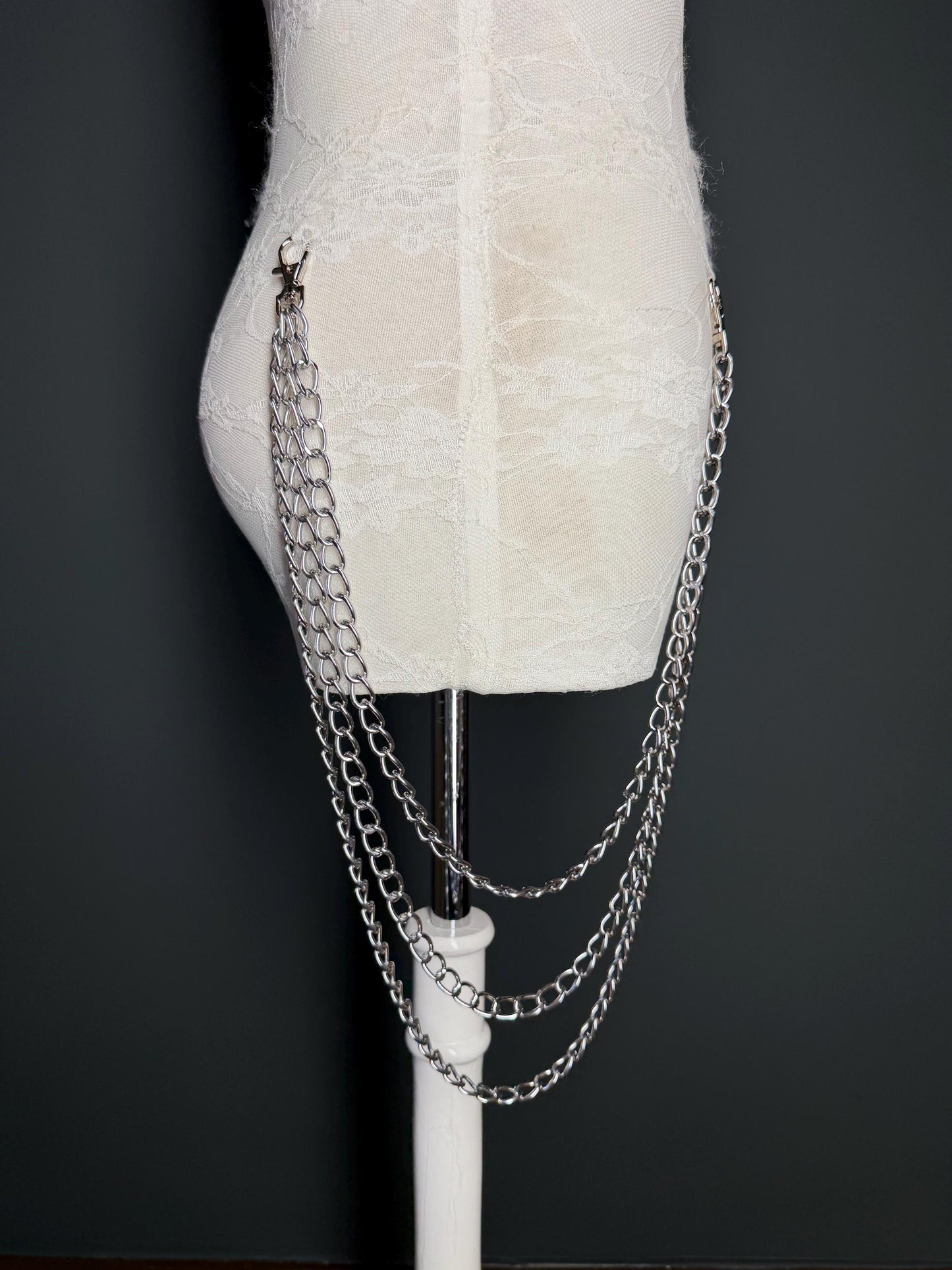 Layered Jeans Chains, Street Fashion, Hip Hop, 6 size selection, Silver, 3 Layers, Antique Brass, Gold, Silver, Festival, Bags, Gift, Jeans
