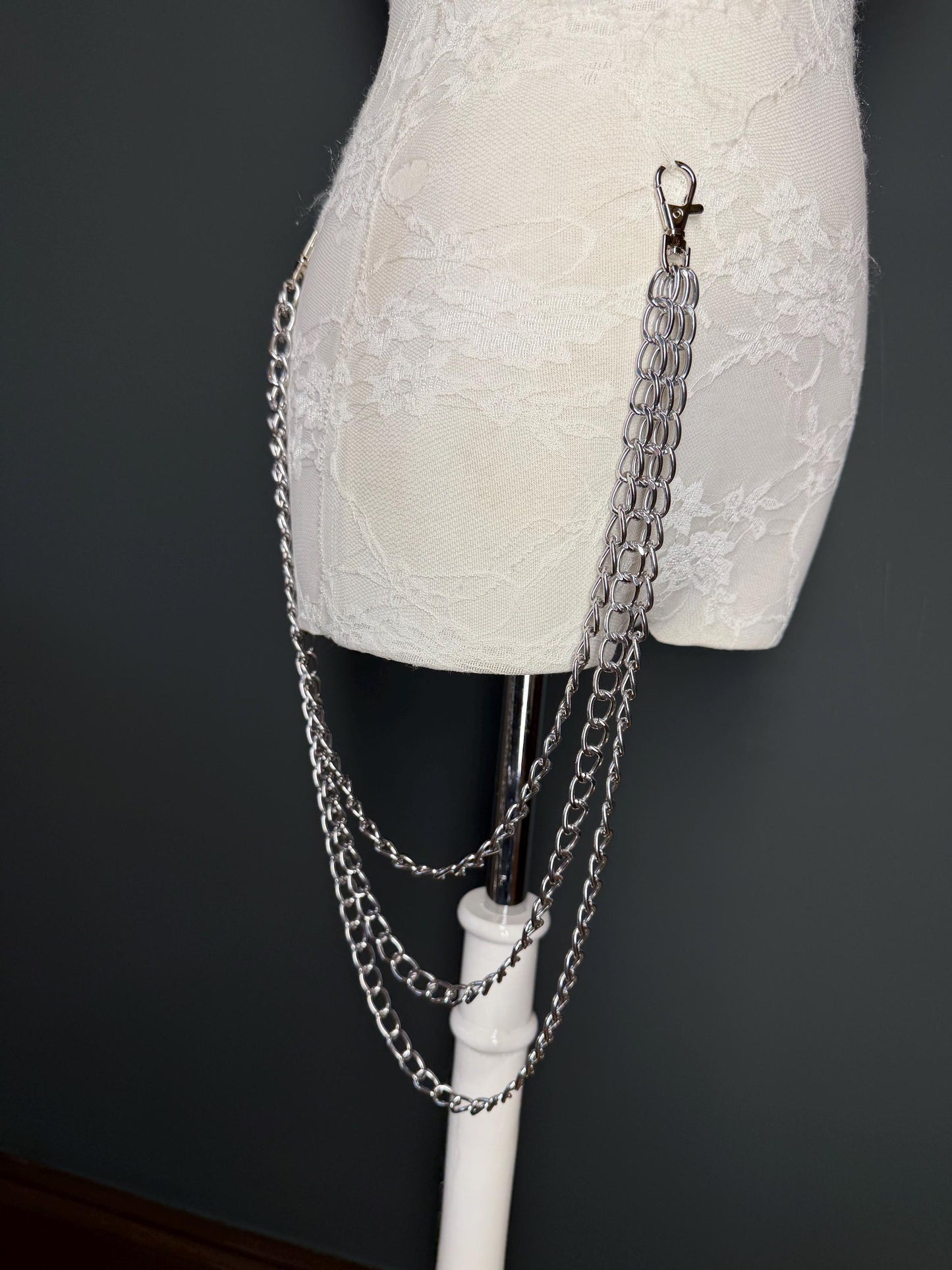 Layered Jeans Chains, Street Fashion, Hip Hop, 6 size selection, Silver, 3 Layers, Antique Brass, Gold, Silver, Festival, Bags, Gift, Jeans