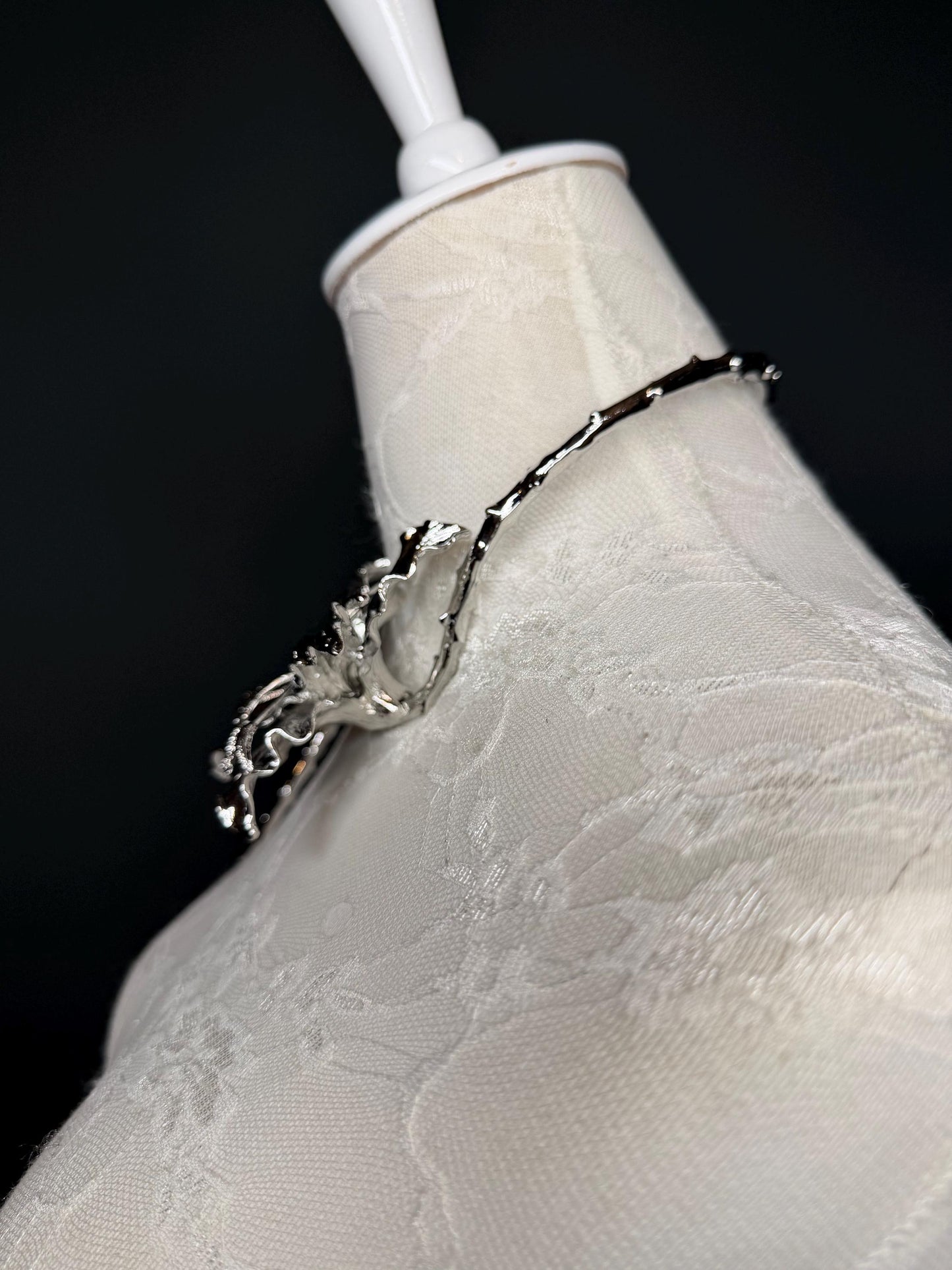 Handmade 3D Leaf Choker Necklace, Bridal Jewelry