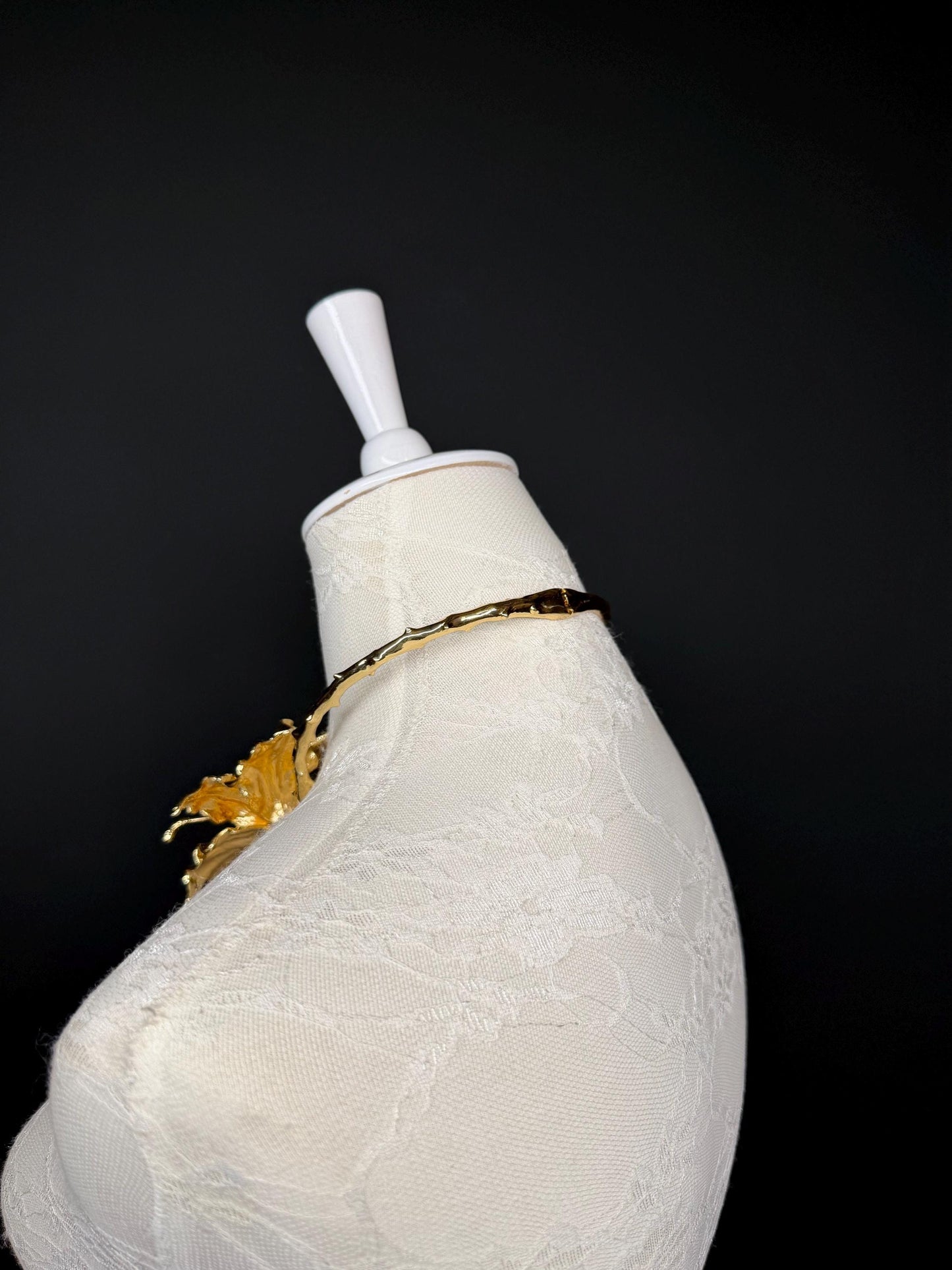 Handmade 3D Leaf Choker Necklace, Bridal Jewelry