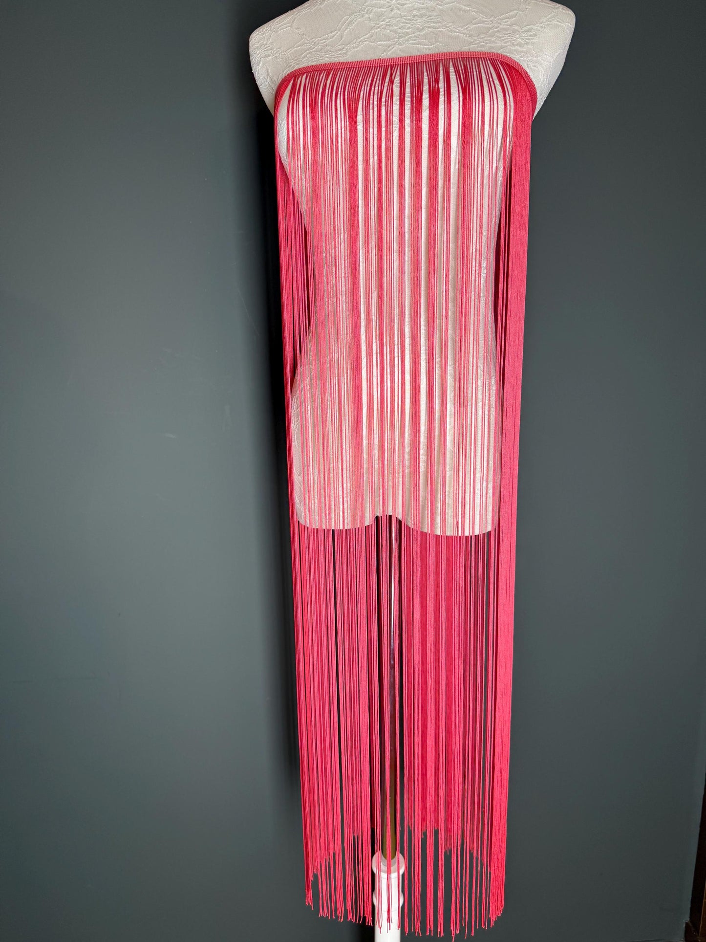 40” Wide Fringe Trim, 100cm Wide Fringe Trimming, High Quality, Dense High Quality Fringe, Salmon Pink, 27 Colours