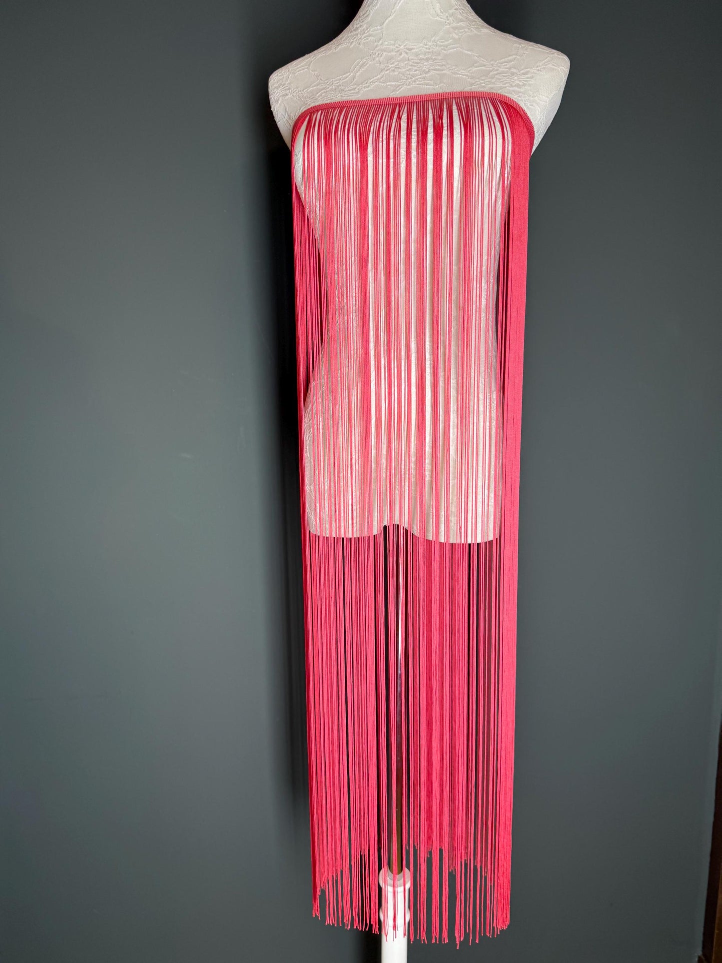 40” Wide Fringe Trim, 100cm Wide Fringe Trimming, High Quality, Dense High Quality Fringe, Salmon Pink, 27 Colours