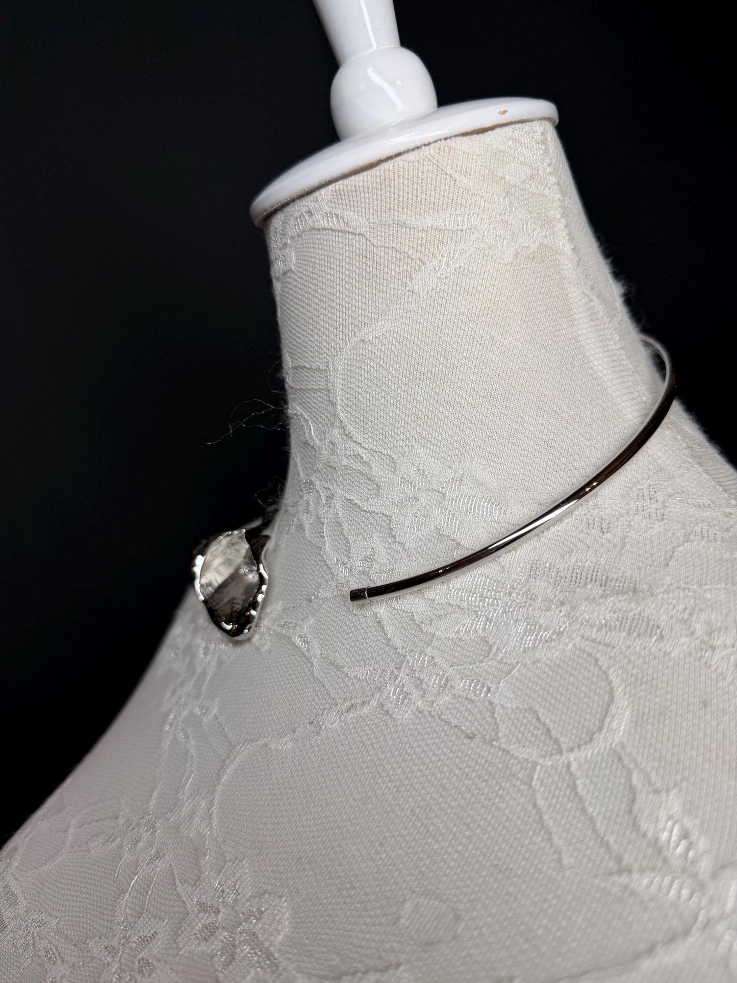 Handmade Leaf Petal Metal Choker Necklace, Bridal Design