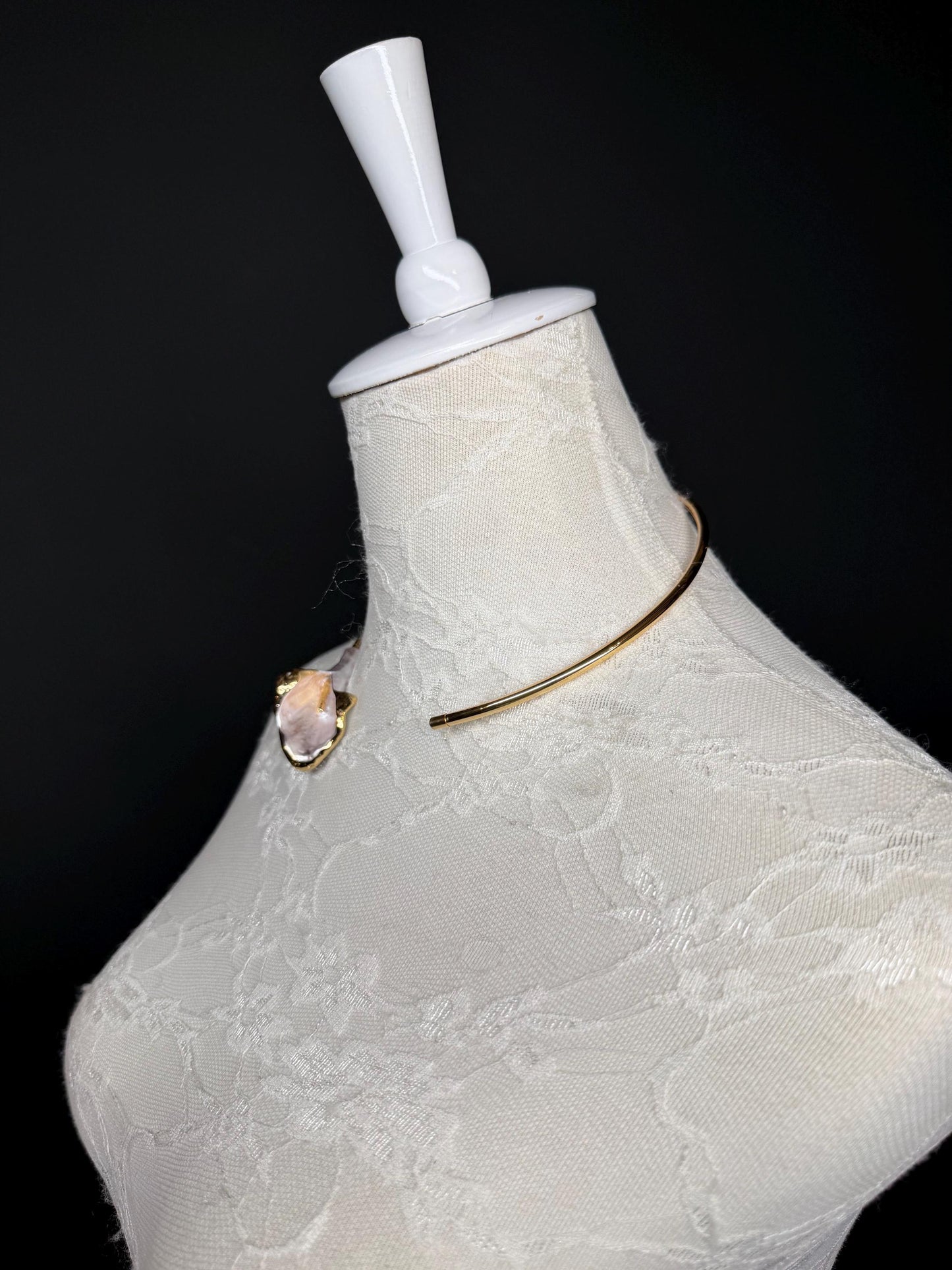 Handmade Leaf Petal Metal Choker Necklace, Bridal Design