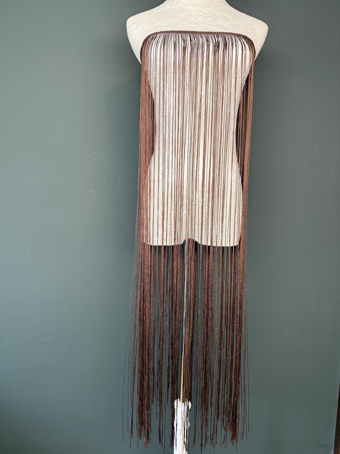 40” Wide Fringe Trim, 100cm Wide Fringe Trimming, High Quality, Dense High Quality Fringe, Dark Brown, 27 Colours