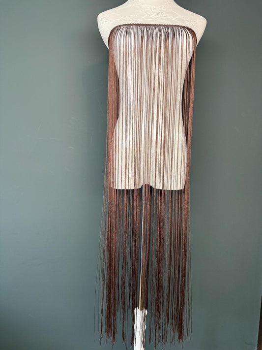 40” Wide Fringe Trim, 100cm Wide Fringe Trimming, High Quality, Dense High Quality Fringe, Dark Brown, 27 Colours