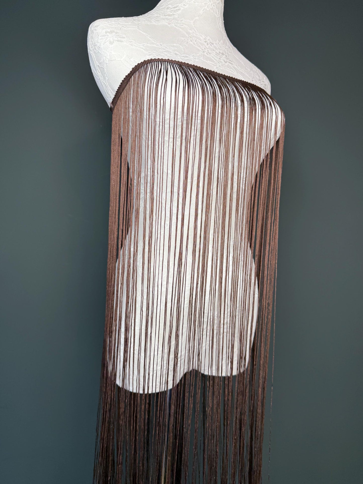40” Wide Fringe Trim, 100cm Wide Fringe Trimming, High Quality, Dense High Quality Fringe, Dark Brown, 27 Colours