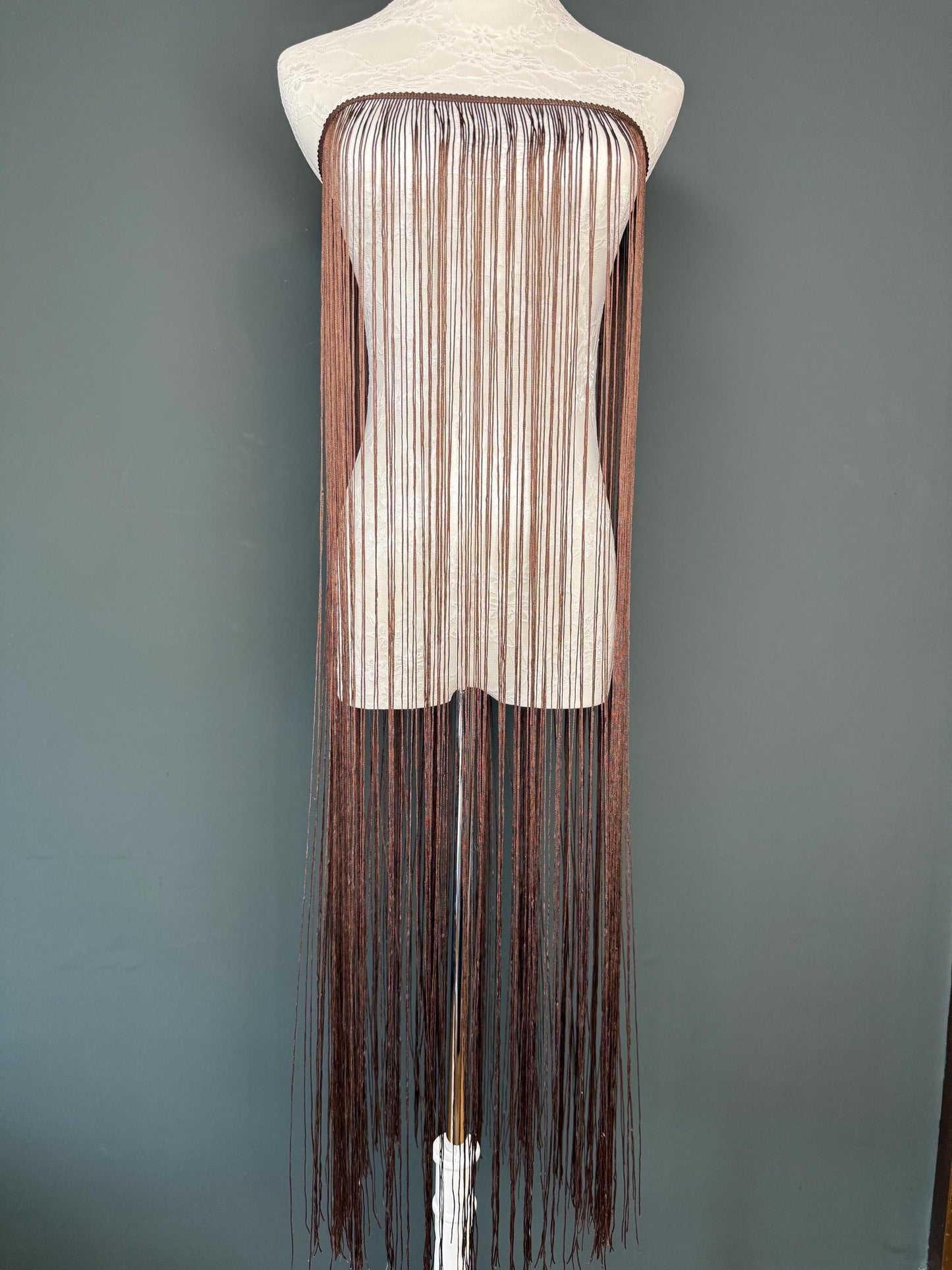 40” Wide Fringe Trim, 100cm Wide Fringe Trimming, High Quality, Dense High Quality Fringe, Dark Brown, 27 Colours