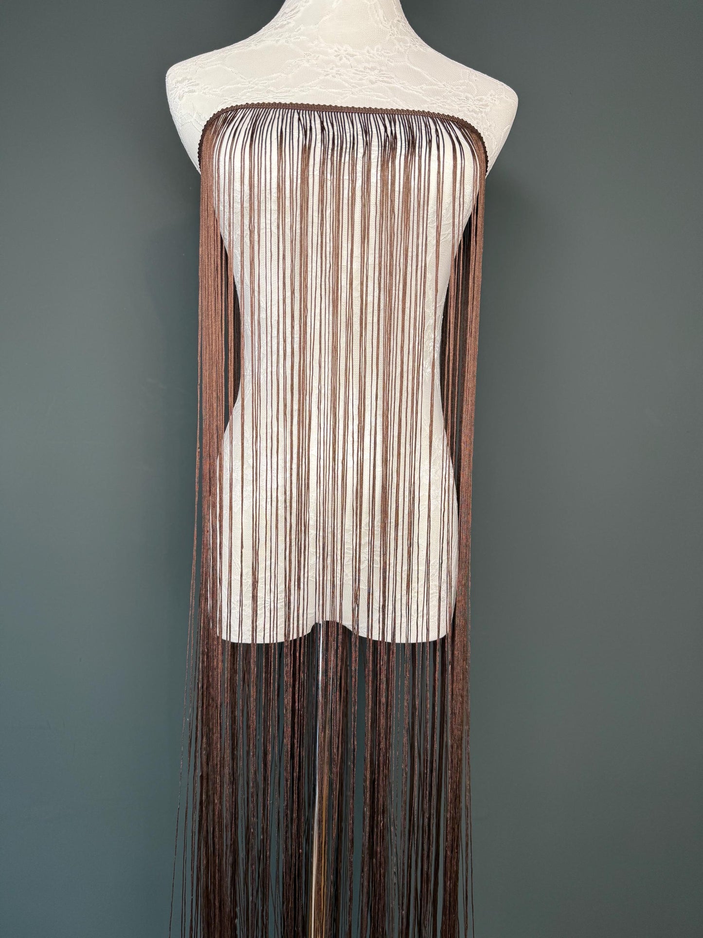 40” Wide Fringe Trim, 100cm Wide Fringe Trimming, High Quality, Dense High Quality Fringe, Dark Brown, 27 Colours