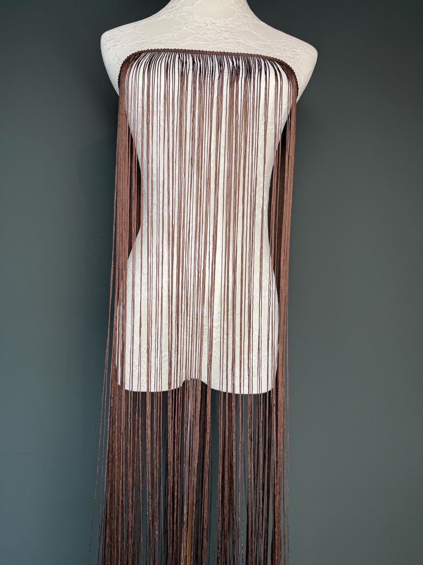 40” Wide Fringe Trim, 100cm Wide Fringe Trimming, High Quality, Dense High Quality Fringe, Dark Brown, 27 Colours