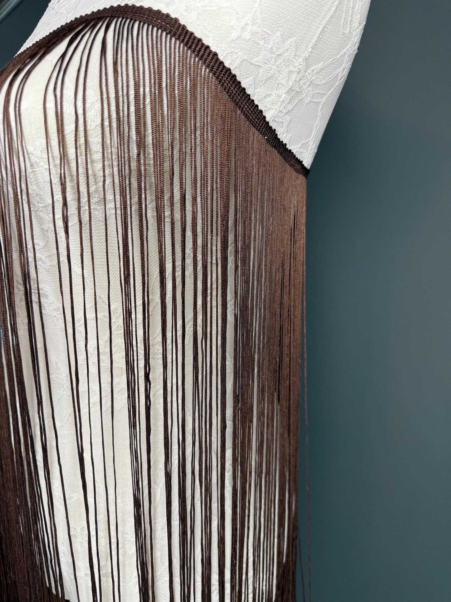 40” Wide Fringe Trim, 100cm Wide Fringe Trimming, High Quality, Dense High Quality Fringe, Dark Brown, 27 Colours