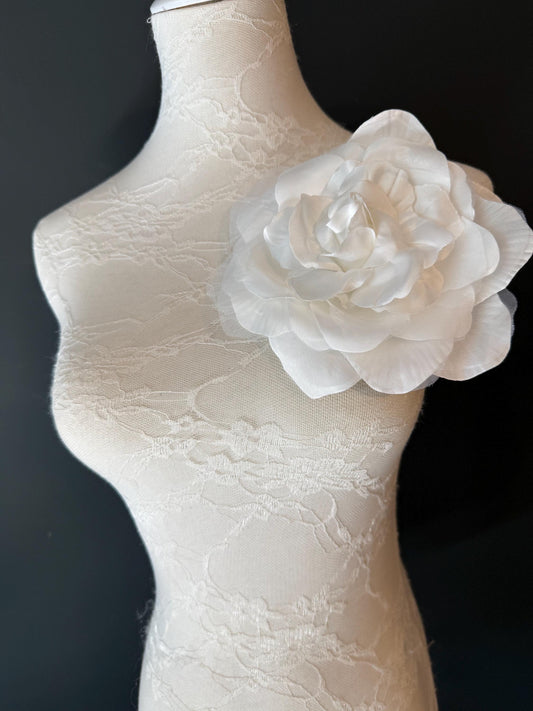Large Corsage Flower, Ivory, Navy, Dusky Pink, 7” Wide, Large Pin on Corsage, Bridal, Clothing, Fashion, Hat, Accessory, Fashion, FAN Design