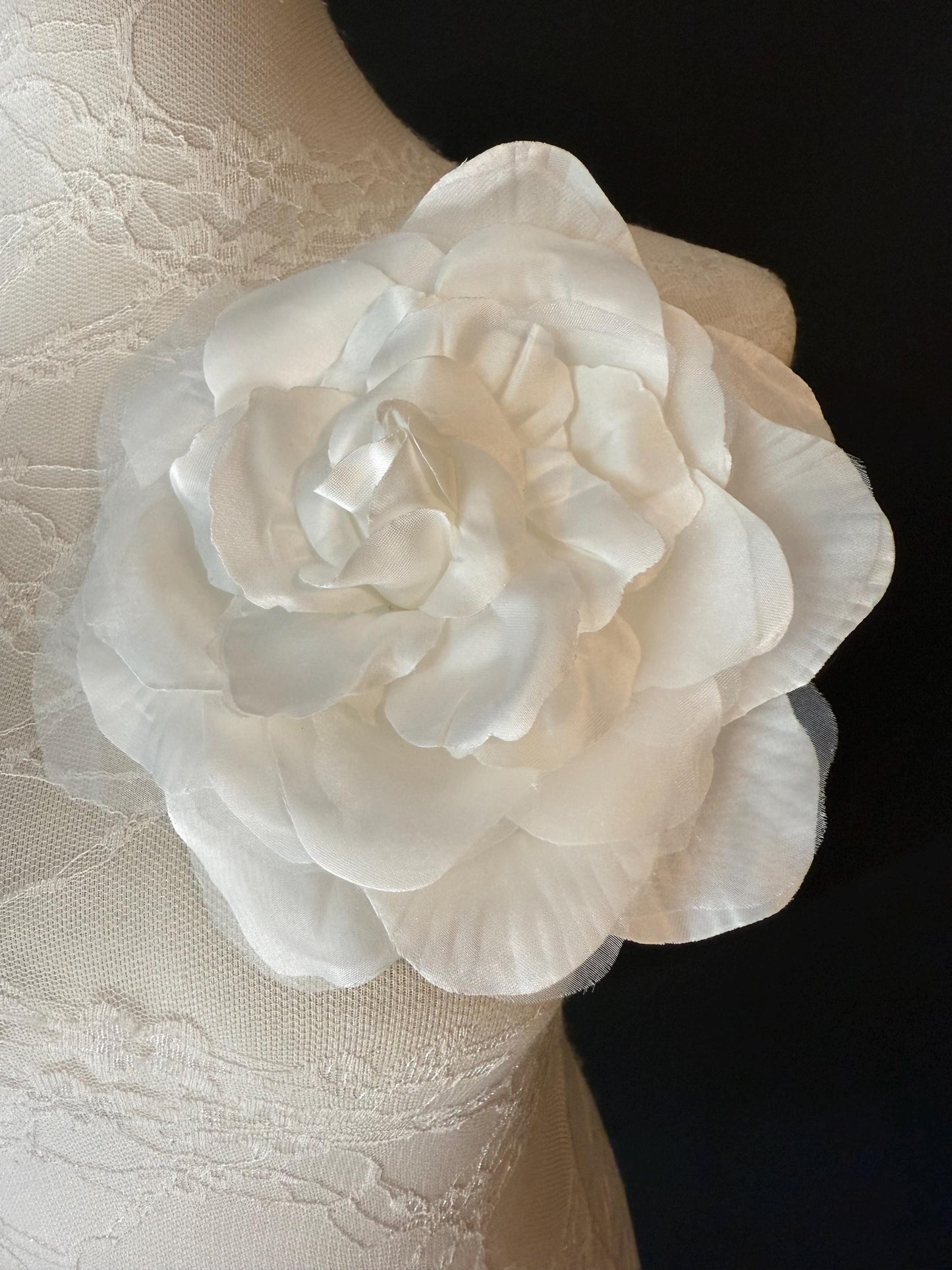Large Corsage Flower, Ivory, Navy, Dusky Pink, 7” Wide, Large Pin on Corsage, Bridal, Clothing, Fashion, Hat, Accessory, Fashion, FAN Design