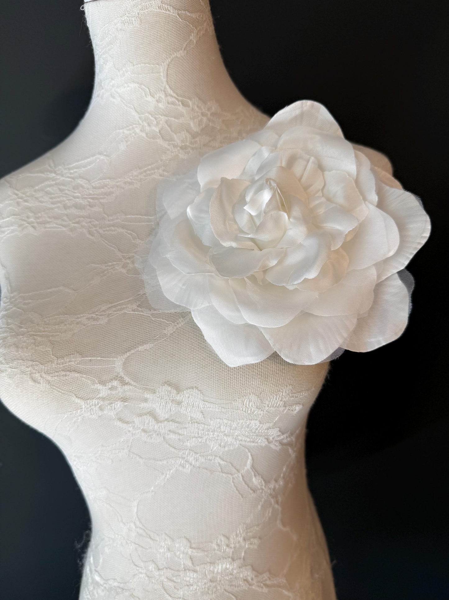 Large Corsage Flower, Ivory, Navy, Dusky Pink, 7” Wide, Large Pin on Corsage, Bridal, Clothing, Fashion, Hat, Accessory, Fashion, FAN Design