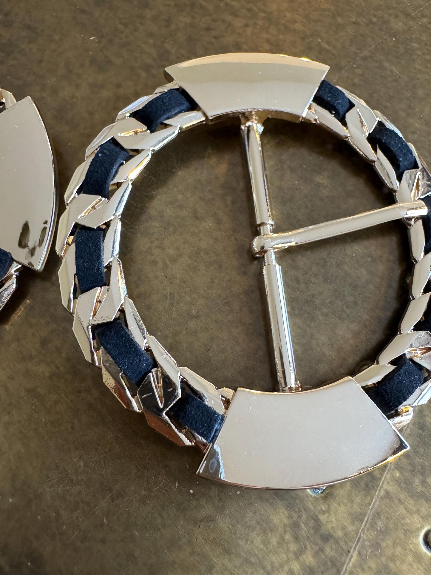 Metal Buckle, Statement Buckle, Gold Colour Solid Metal Buckle, Vegan, 8.5cm Circle, Couture, Swimwear, Clothing, Dresses