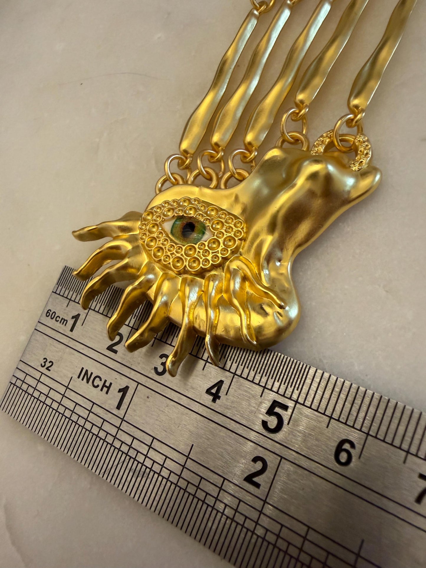 Brooch, Eye Brooch, Pin on Gold, 10cm x 4.5cm