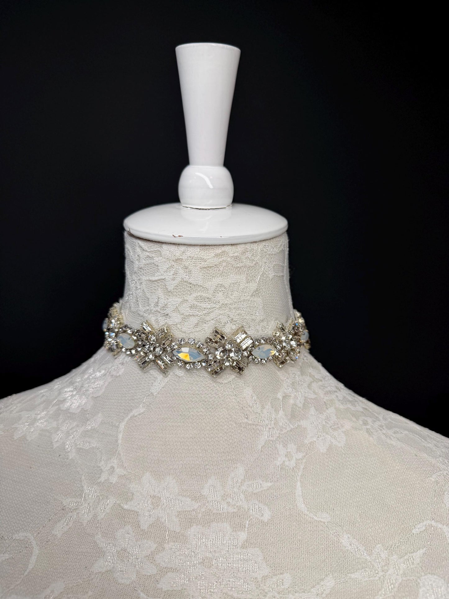 Pearl Jewel Choker: Handmade Elegant Bridal Necklace, Diamante, Jewels, Silver