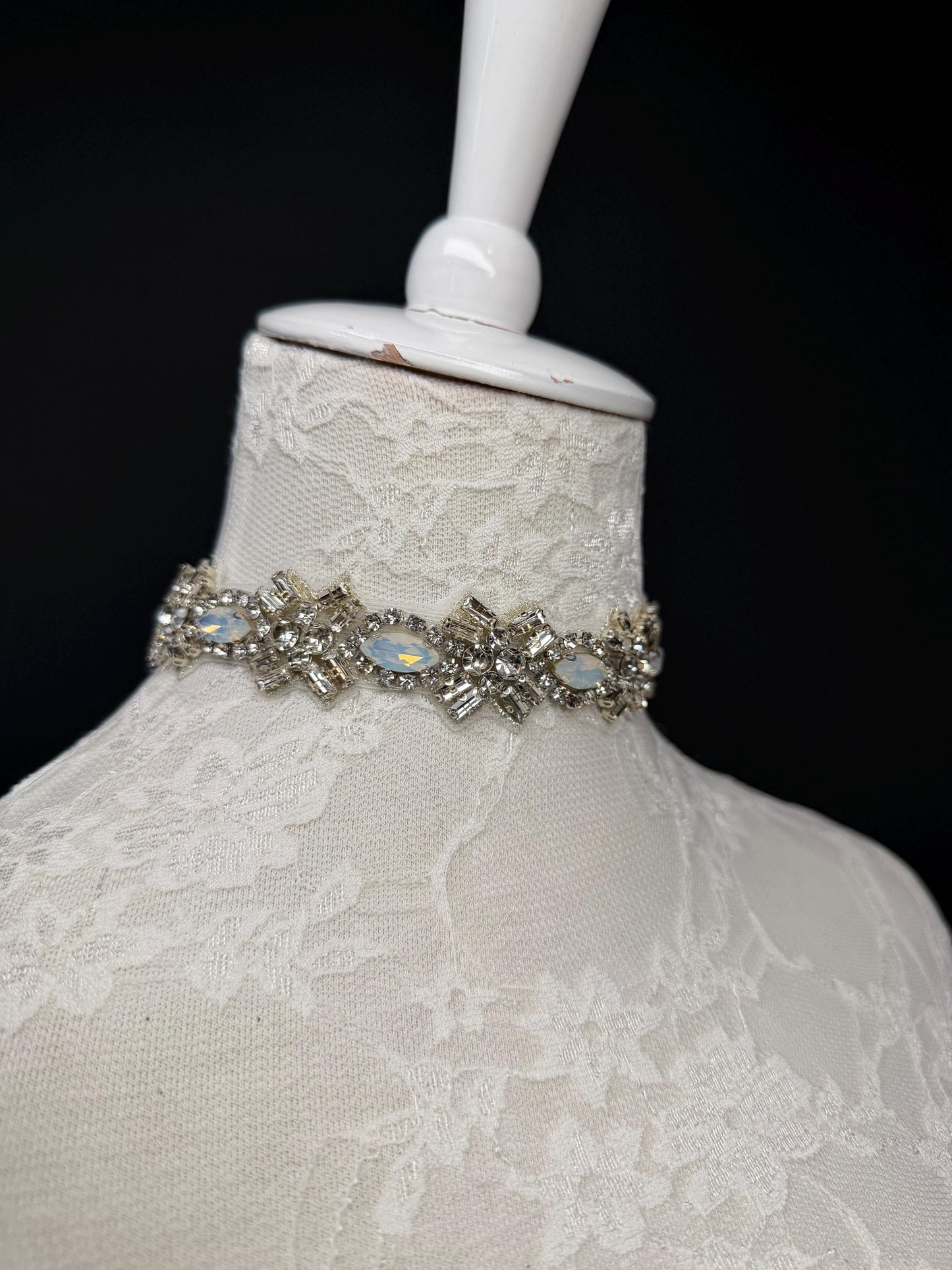 Pearl Jewel Choker: Handmade Elegant Bridal Necklace, Diamante, Jewels, Silver