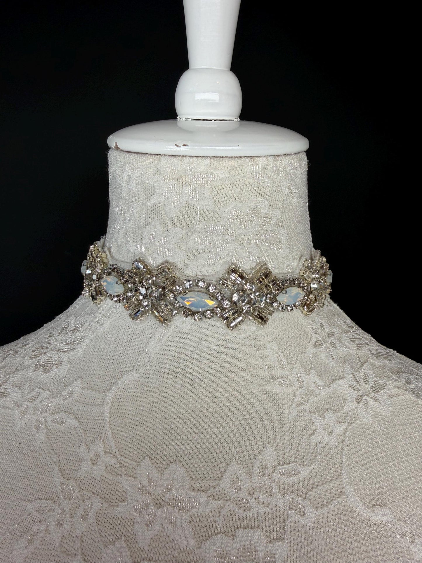 Pearl Jewel Choker: Handmade Elegant Bridal Necklace, Diamante, Jewels, Silver