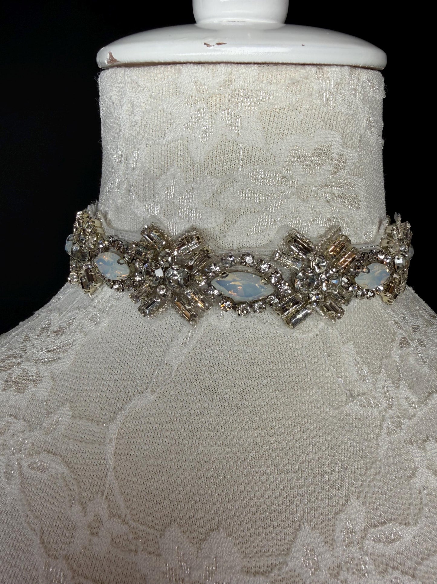 Pearl Jewel Choker: Handmade Elegant Bridal Necklace, Diamante, Jewels, Silver