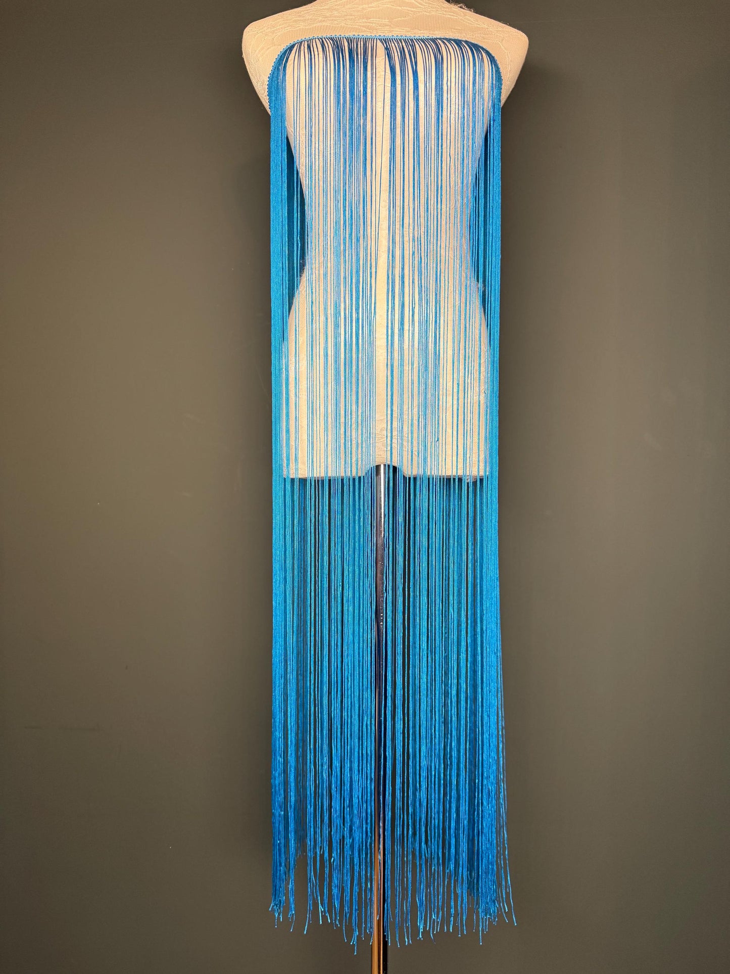 40" Wide Turquoise Blue Fringe Trim, Dense Quality, 27 Colour Options