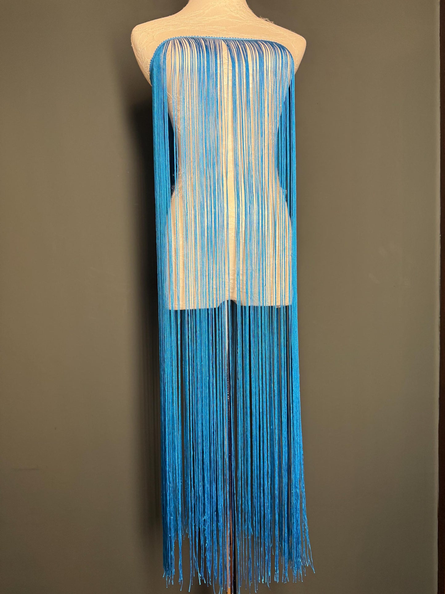 40" Wide Turquoise Blue Fringe Trim, Dense Quality, 27 Colour Options