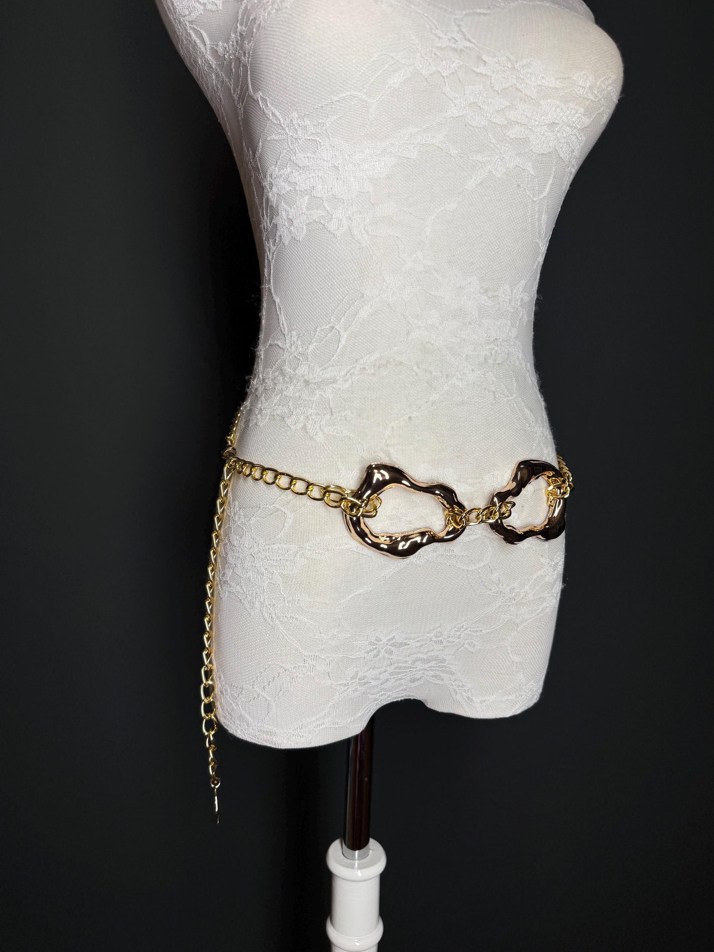 X-Long Gold Chain Belt: Handmade Fashion Accessory, Plus Size 18-60inch