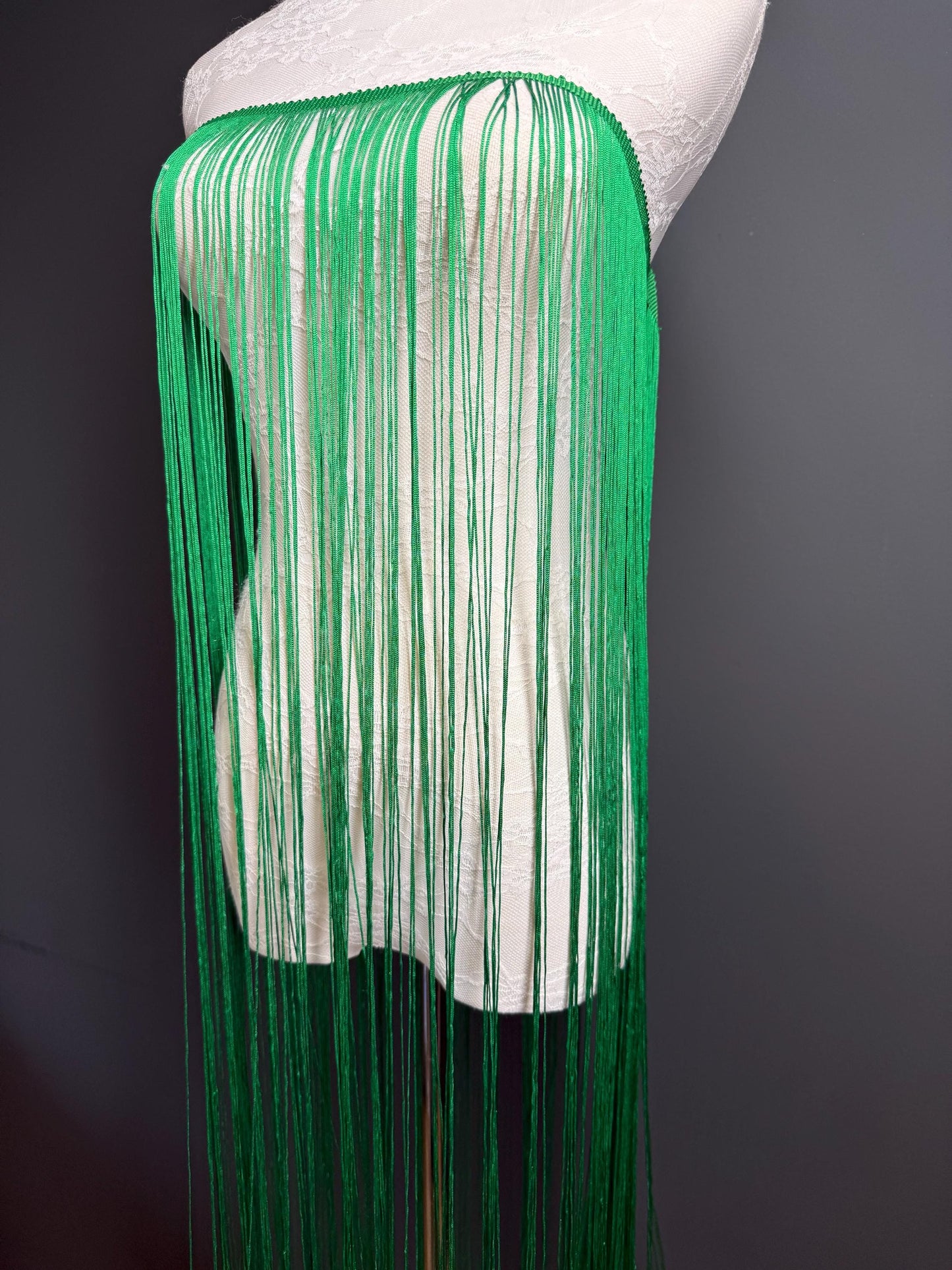 40” Wide Fringe Trim, 100cm Wide Fringe Trimming, High Quality, Dense High Quality Fringe, Jade Green, 27 Colours